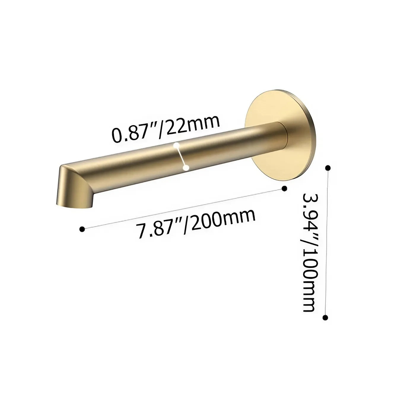 Fontana Lens Touchless Wall Mounted Brushed Gold Sink Faucet