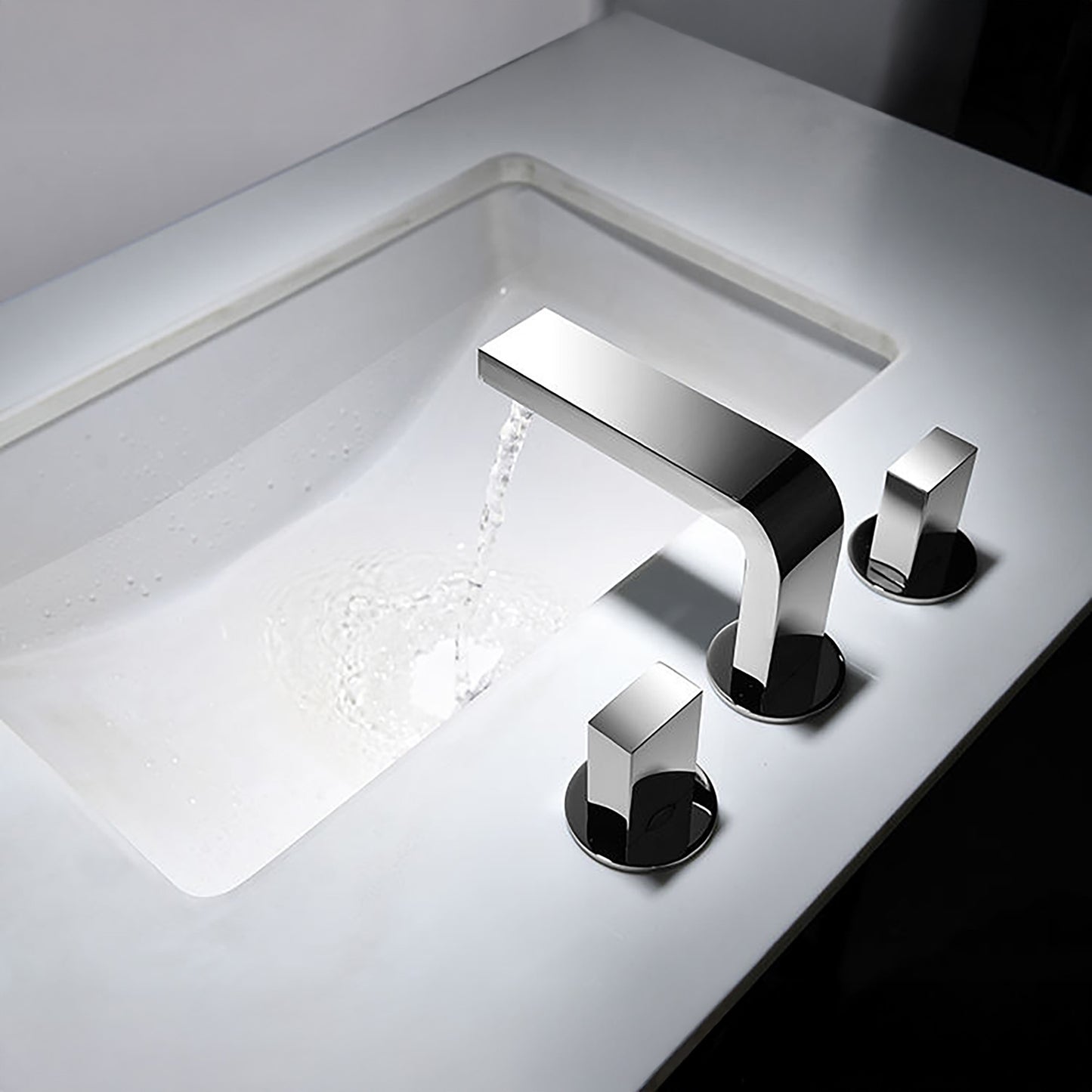 Fontana Luarca 4" Centerset Deck Mounted Dual Handle Thermostatic Chrome Sink Faucet