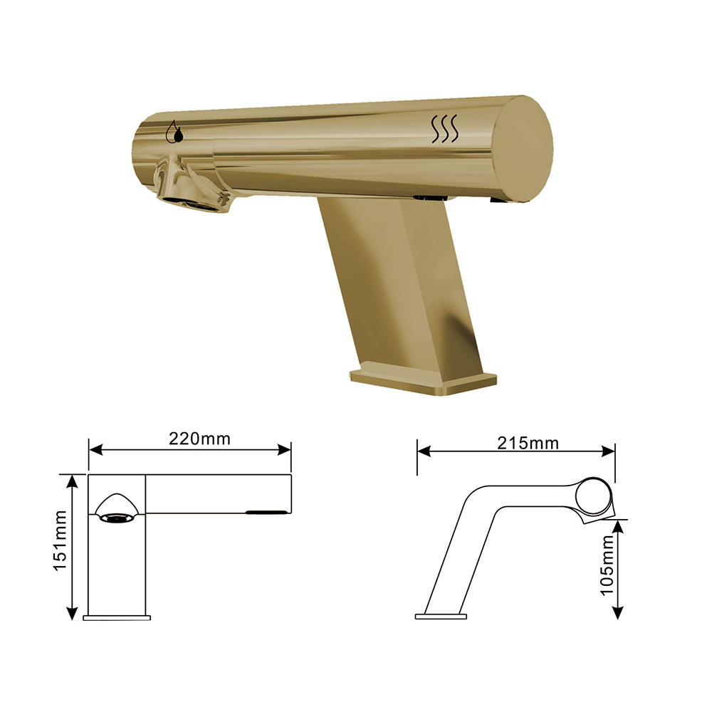 Fontana Montpellier 2 in 1 High Speed Touchless Sensor Electroplated Brass Faucet With Hand Dryer