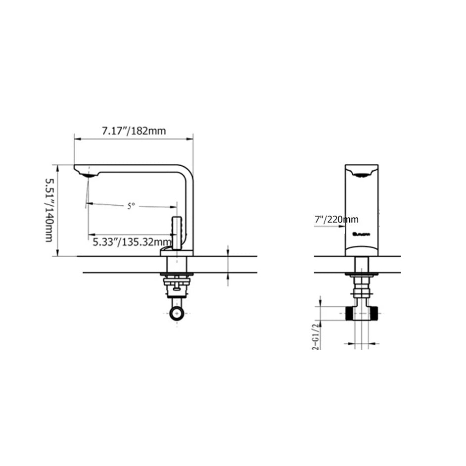 Fontana Saumur 1.2 GPM Touchless Matte Black Sink Faucet