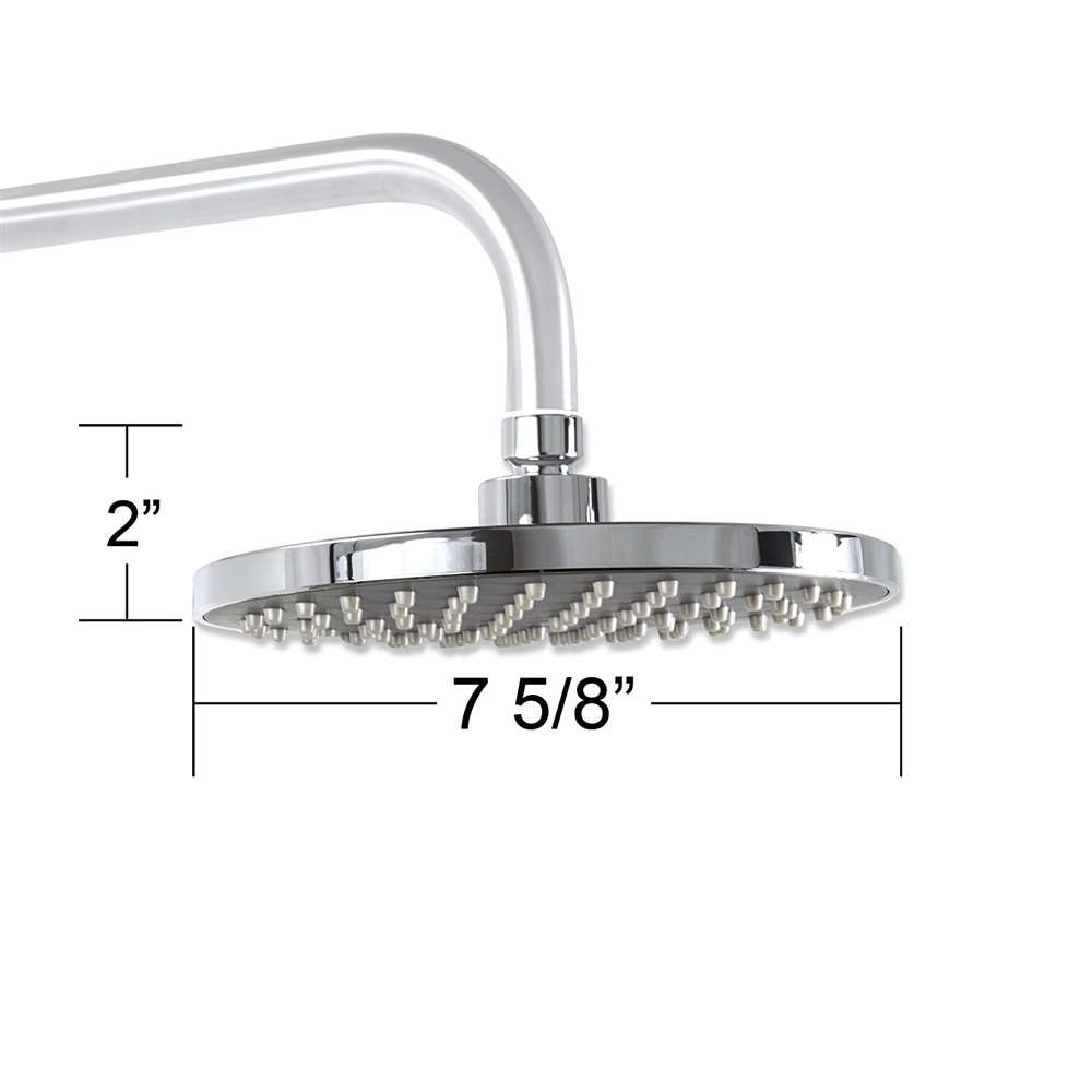 Fontana Spiritus 8" Round Chrome Rain Fall Showerhead With Shower Arm