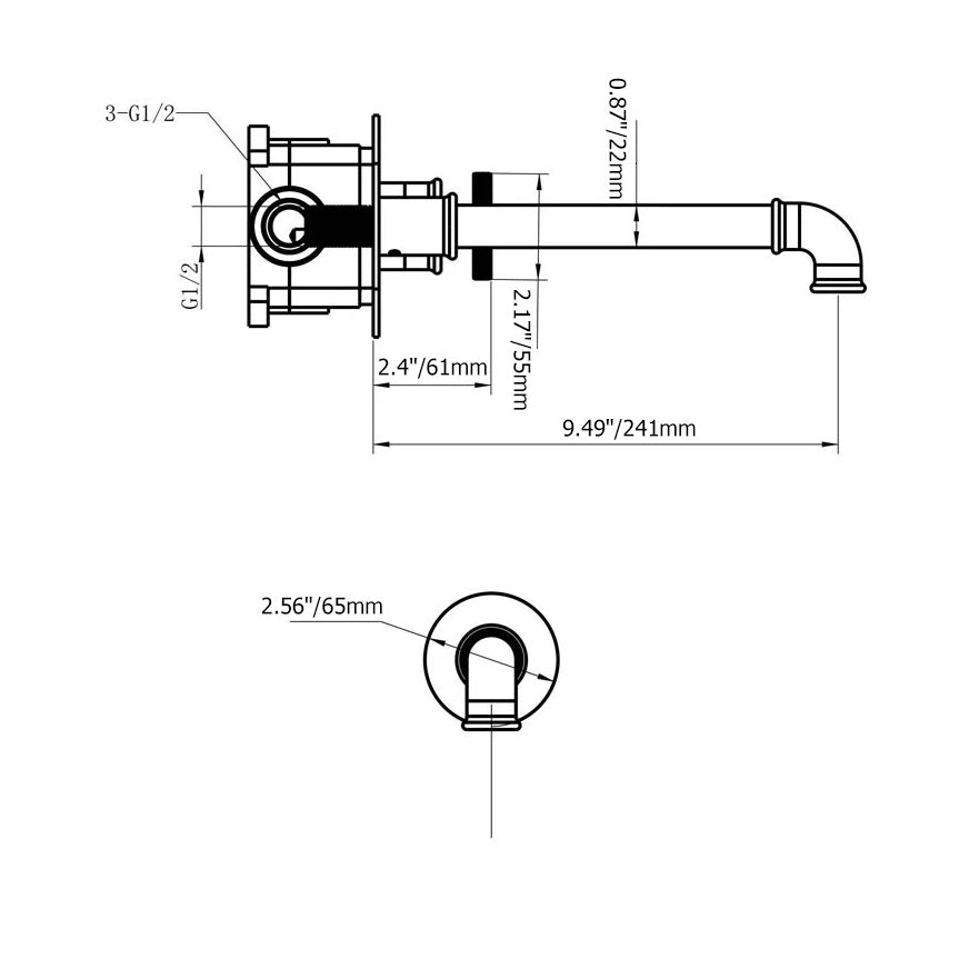 Fontana Taverny 1.2 GPM Touchless Wall Mounted Motion Sensor Matte Black Faucet