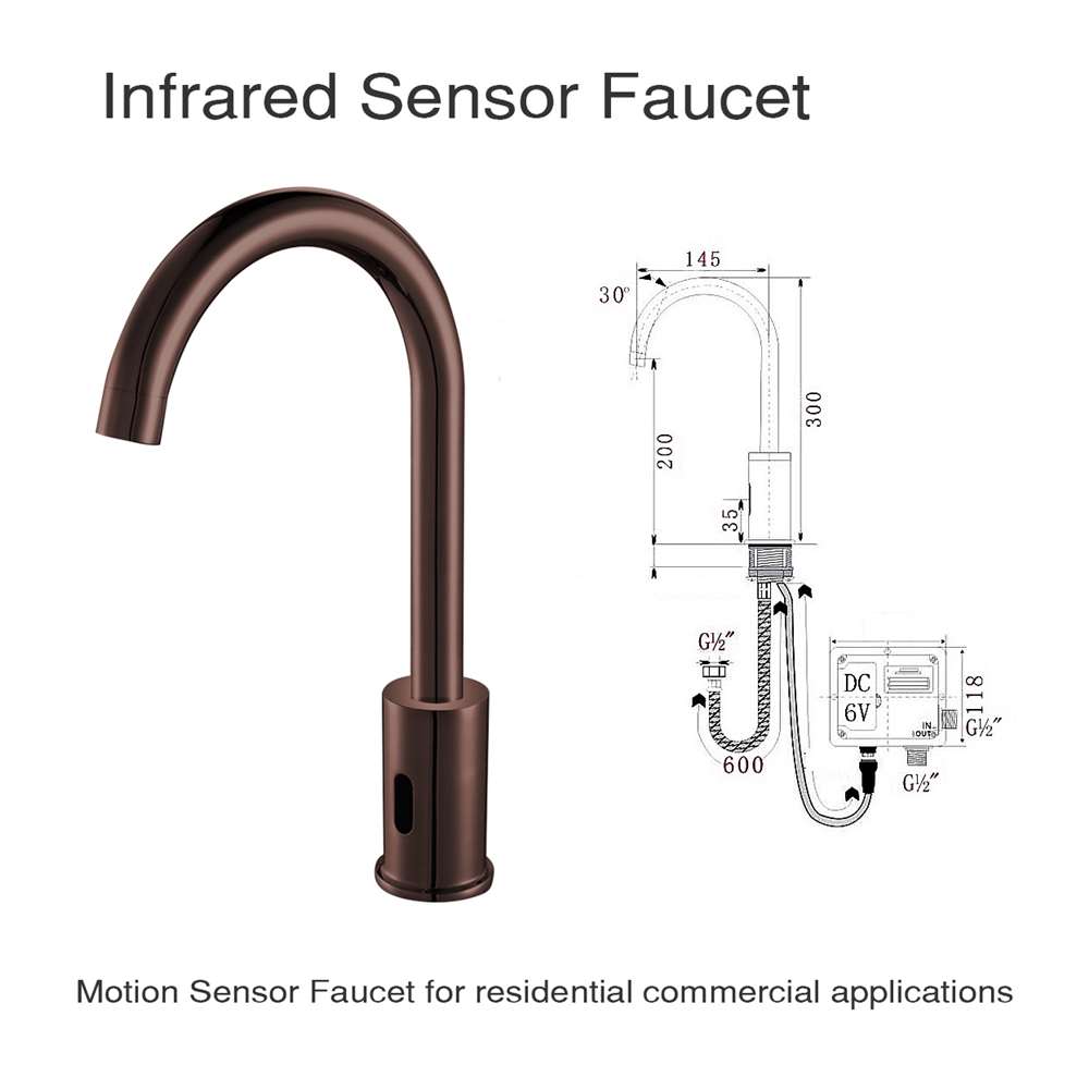 Fontana Venice Motion Sensor High Quality Commercial Oil Rubbed Bronze Faucet and Automatic Touchless Commercial Soap Dispenser