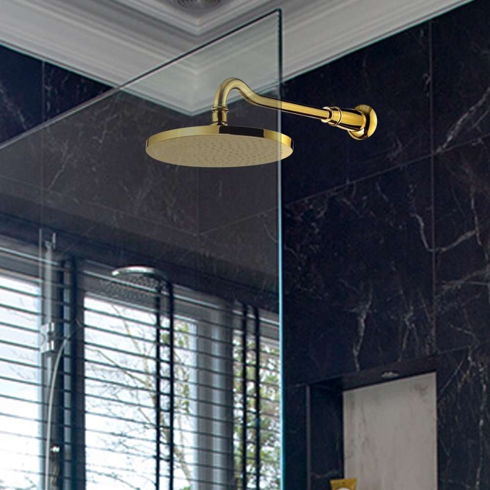 Fontana Venncio 12" Round Gold Solid Brass Rain Shower Head