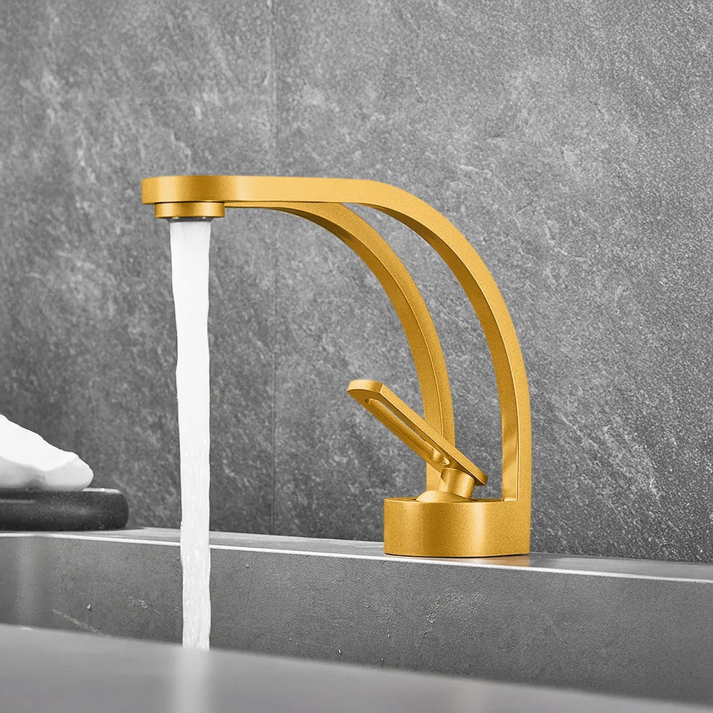 Fontana Zollino Voguish 1.5 GPM Single Handle Deck Mounted Gold Sink Faucet