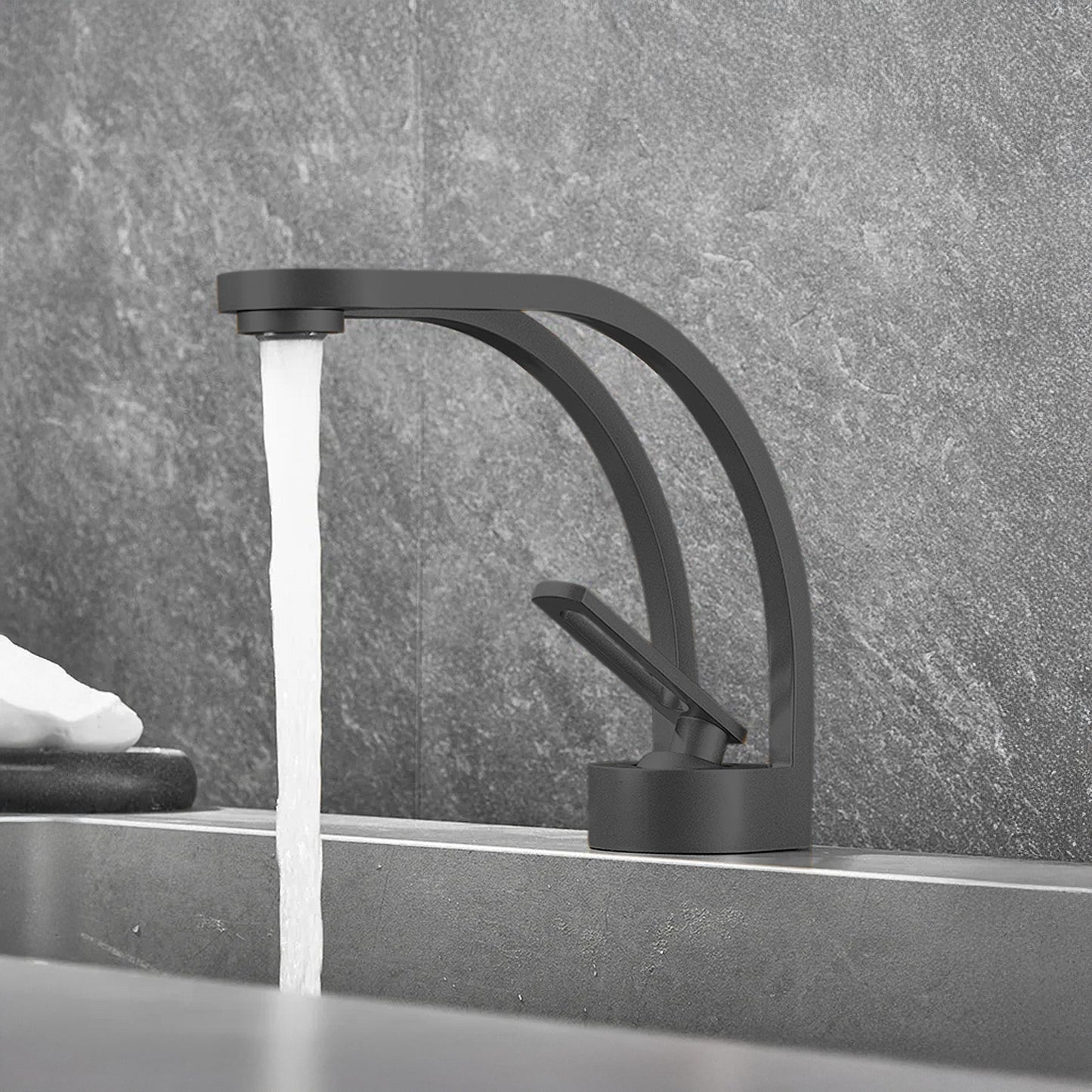 Fontana Zollino Voguish 1.5 GPM Single Handle Deck Mounted Matte Black Sink Faucet