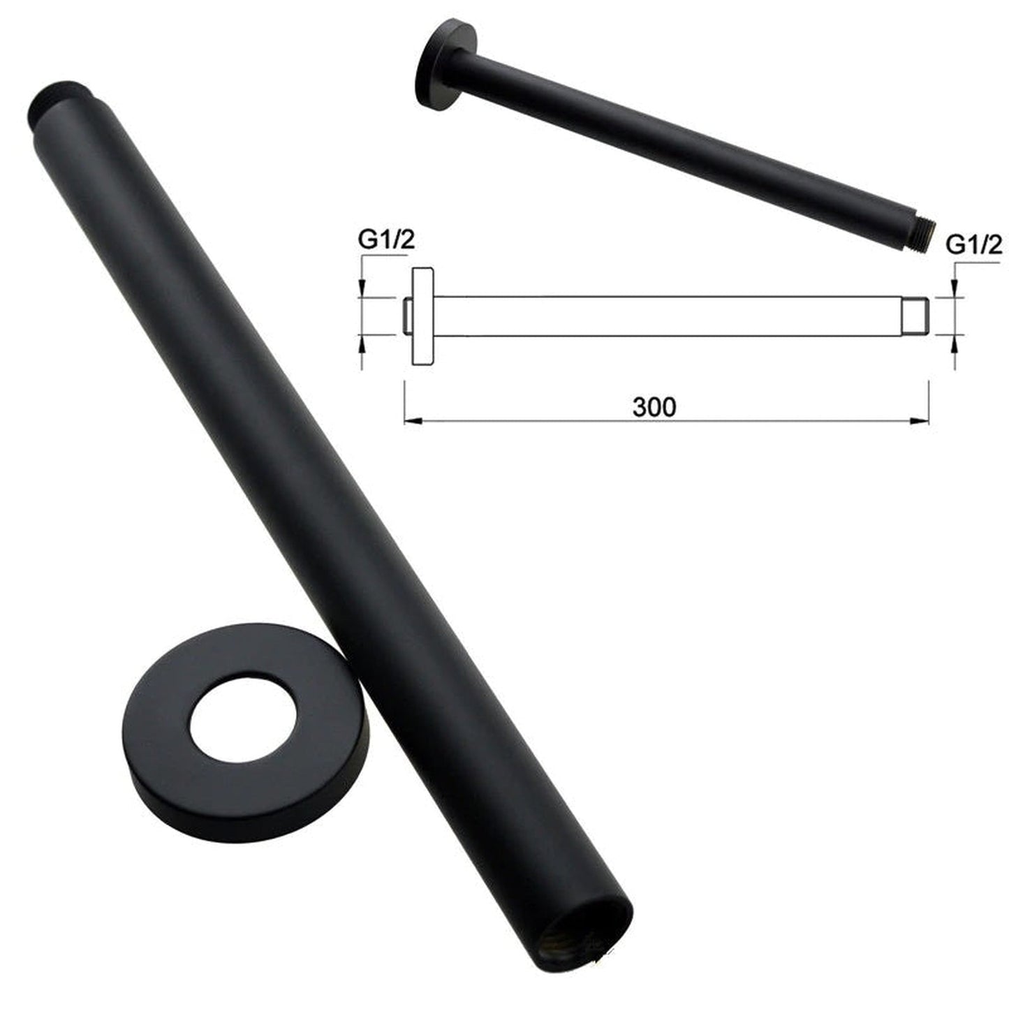 FontanaShowers Verona Creative Luxury 8" Dark Oil Rubbed Bronze Round Ceiling Mounted Shower Head Hot and Cold Mixer Rainfall Shower System With Hand Shower