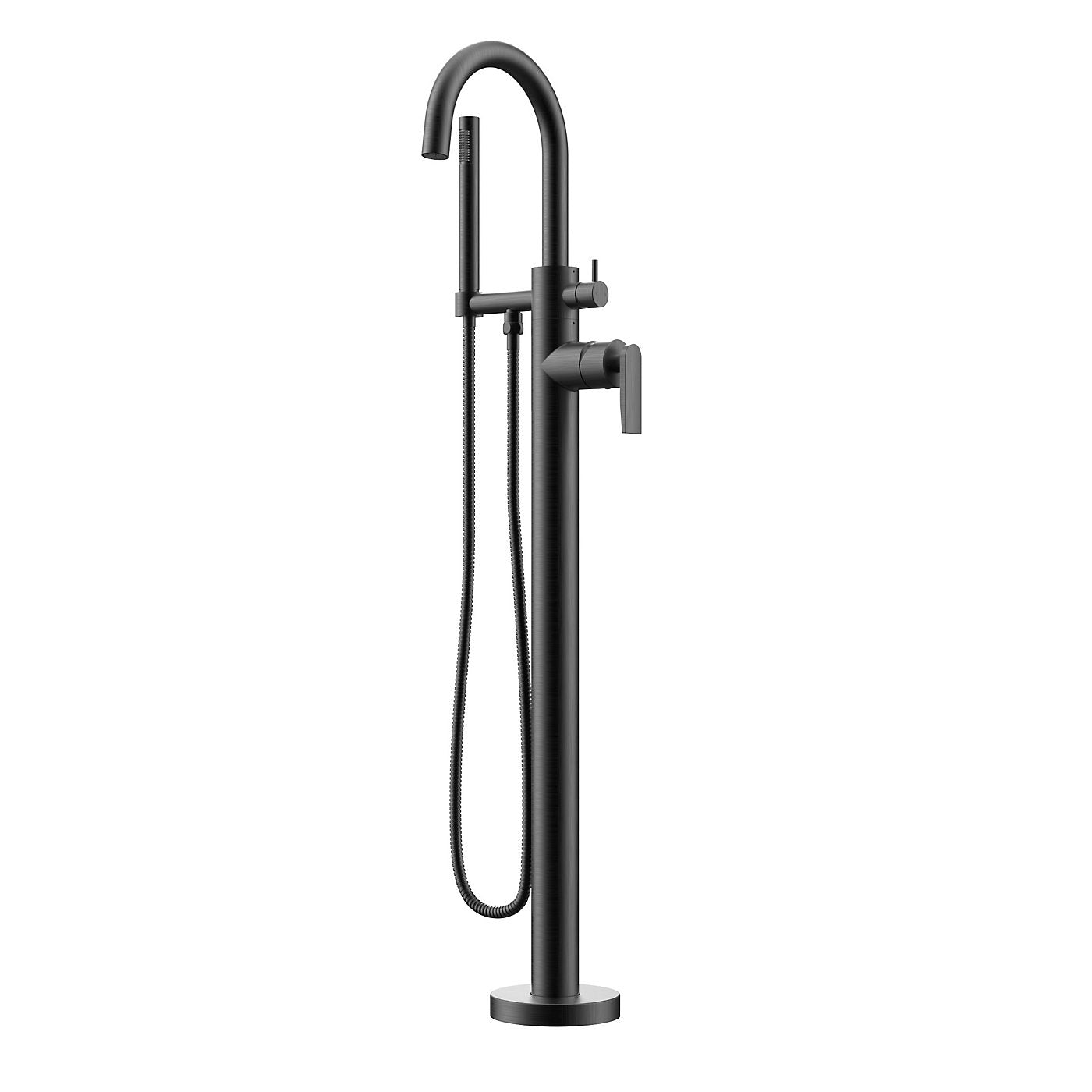 Fortis 601360CMB Vitrina Matte Black Solid Brass Single-Handle Floor-Mounted Tub Faucet With Shower Handle
