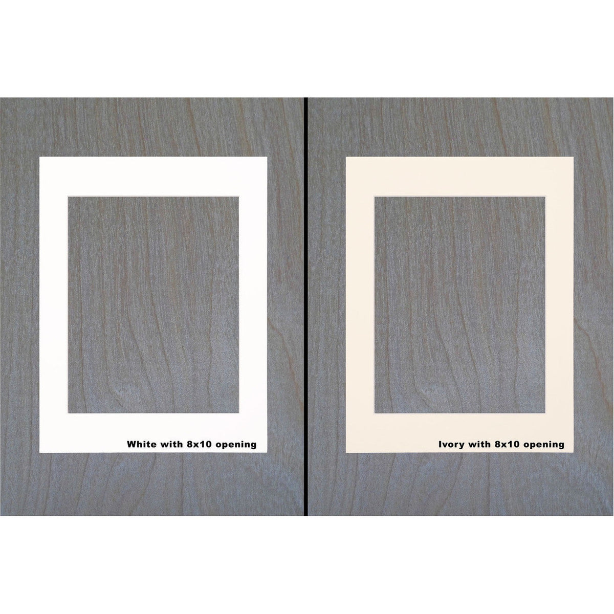 Fox Hollow Furnishings 13" x 16" Regular White Contemporary Recessed Picture Frame Hardwood Medicine Cabinet With Special 3" Depth, Mirror, and White Matting