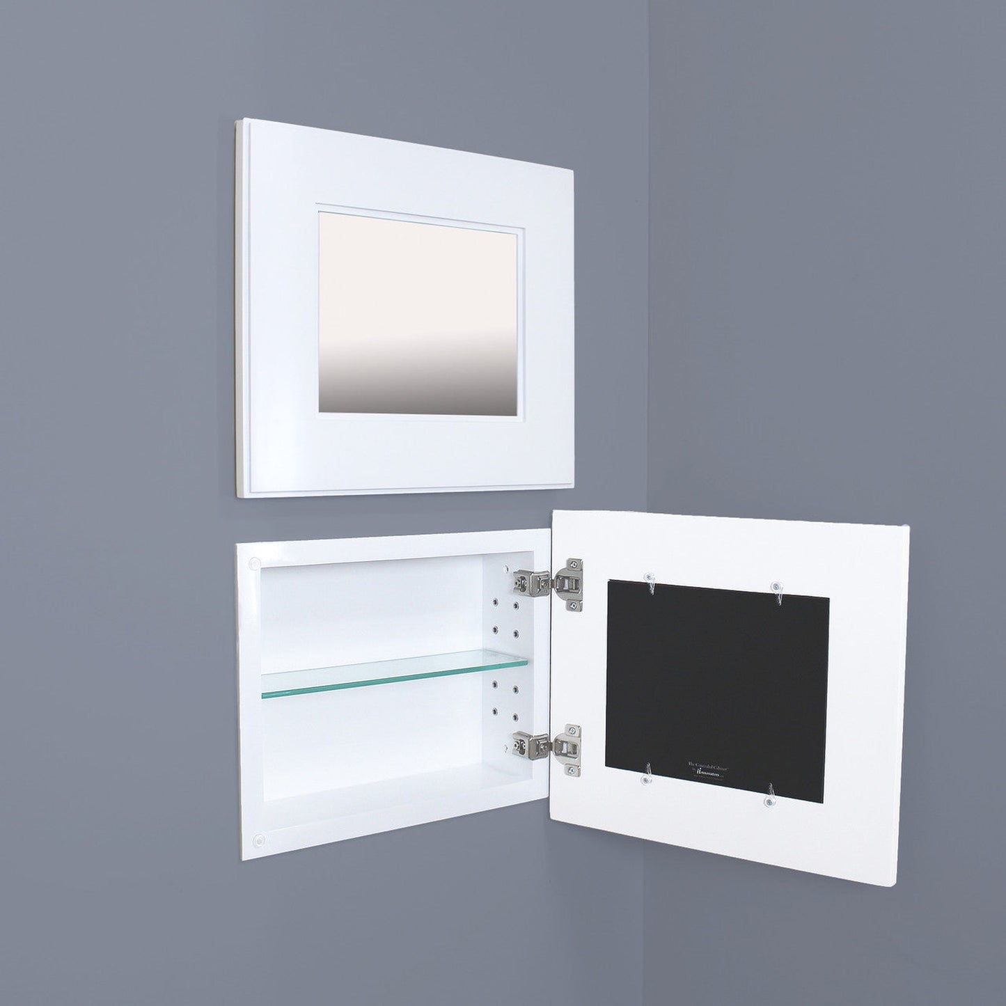 Fox Hollow Furnishings 14" x 11" White Landscape Shaker Special 6" Depth Mirrored Medicine Cabinet