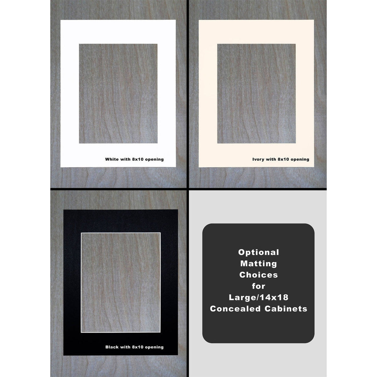 Fox Hollow Furnishings 14" x 18" Black Large Recessed Picture Framed Medicine Cabinet With Special 3" Depth