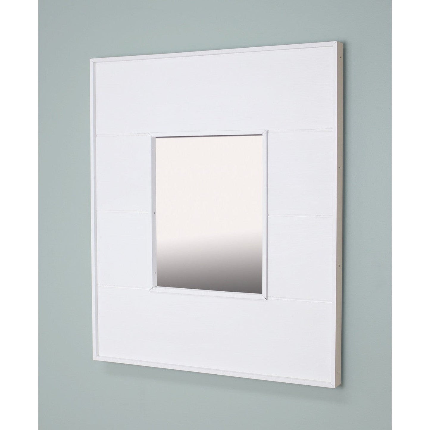 Fox Hollow Furnishings 14" x 18" Seabreeze White Special 6" Depth White Interior Mirrored Medicine Cabinet