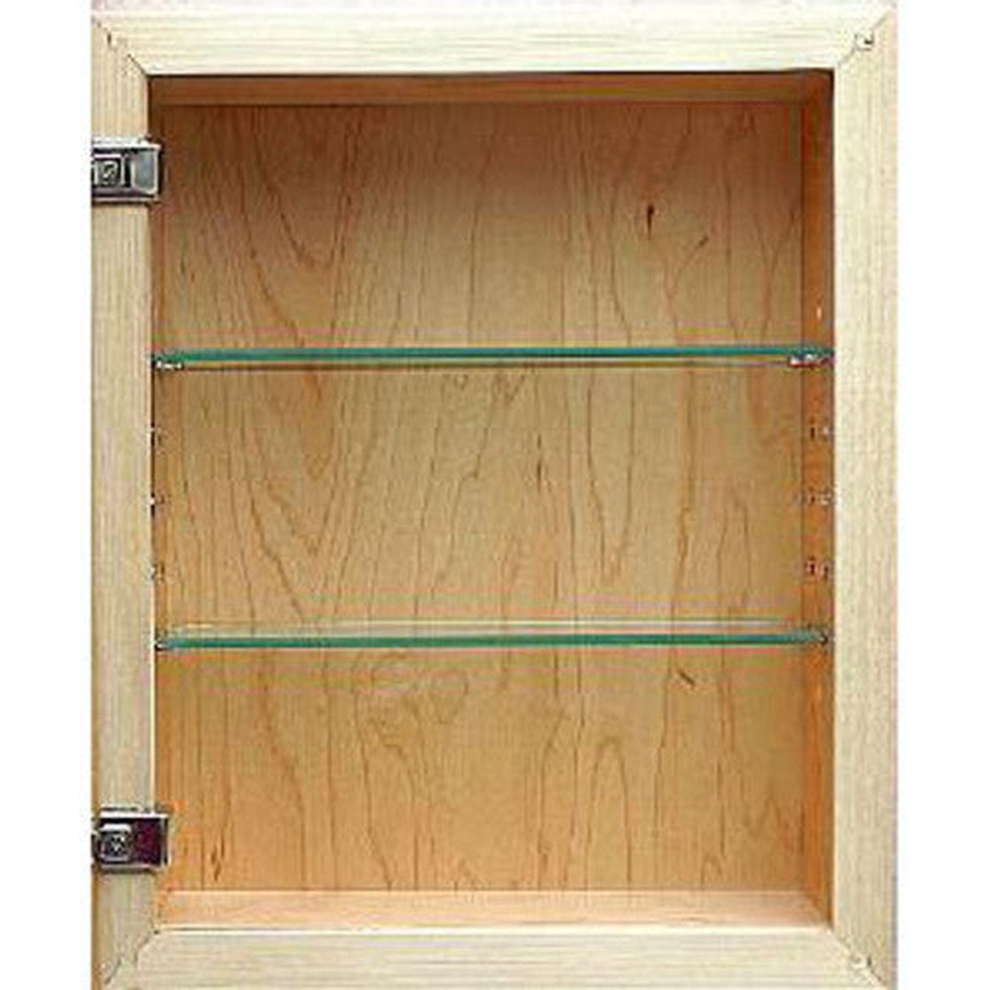 Fox Hollow Furnishings 14" x 18" Unfinished Style Beadboard Natural Interior Standard 4" Depth Recessed Medicine Cabinet With Mirror