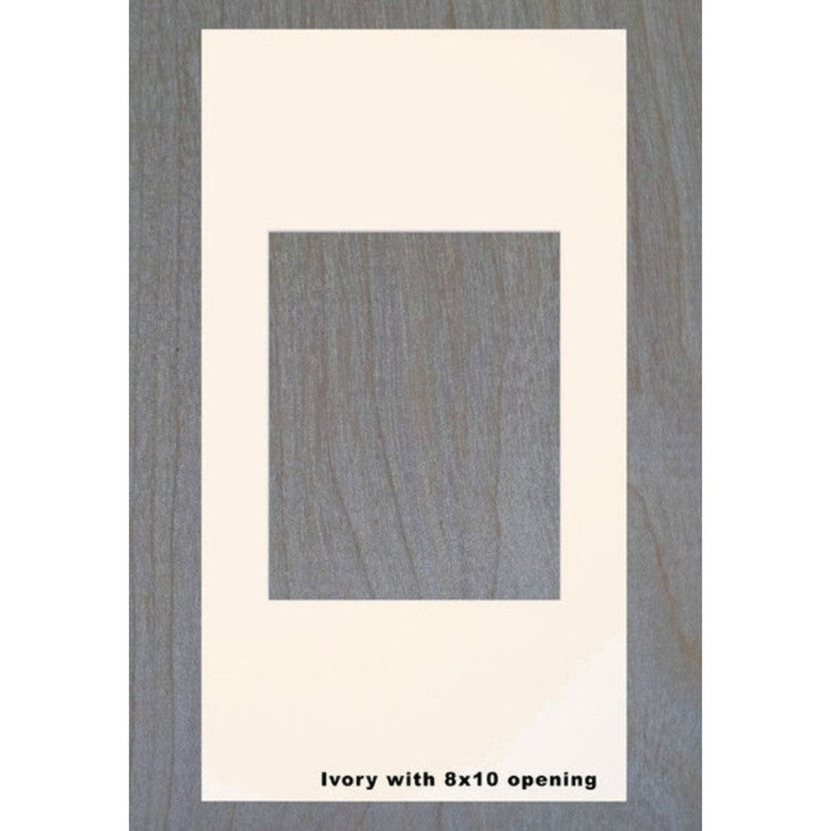 Fox Hollow Furnishings 14" x 24" Rustic Gray Extra Large Special 6" Depth White Interior Recessed Picture Frame Medicine Cabinet With Ivory 8" x 10" Matting