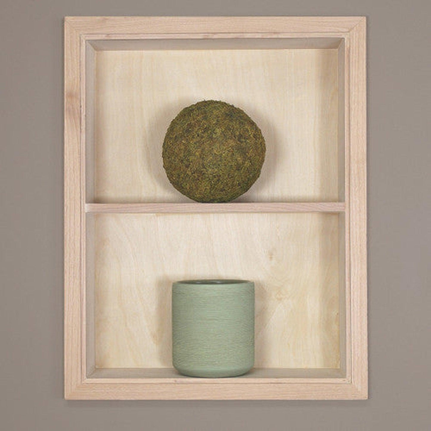 Fox Hollow Furnishings Aiden 14" x 18" Unfinished Recessed Sloane Wall Niche With Plain Back and One Fixed Shelf