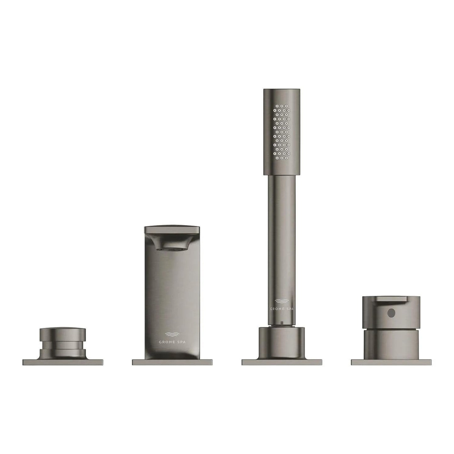 Grohe Allure 4-Hole Single-Handle Brushed Hard Graphite Deck Mount Roman Tub Faucet With 1.75 GPM Hand Shower