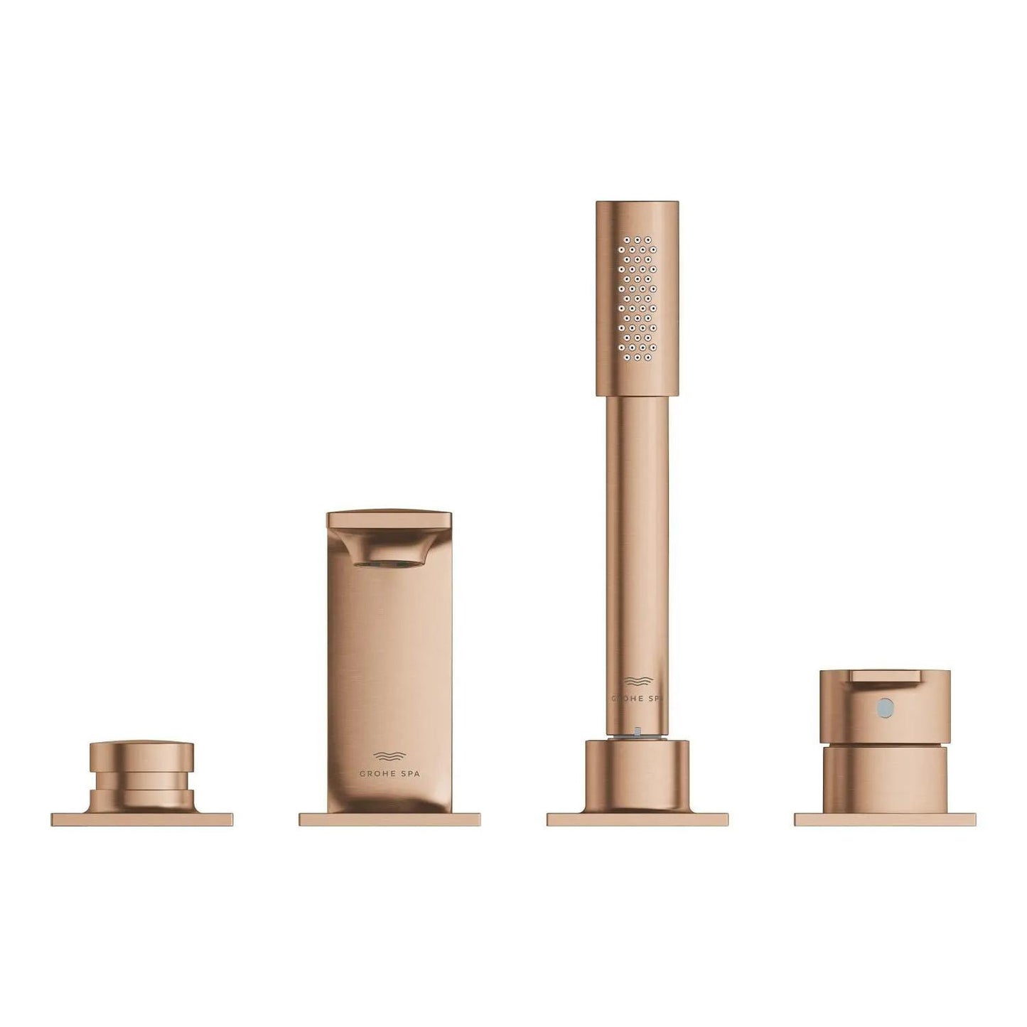 Grohe Allure 4-Hole Single-Handle Brushed Warm Sunset Deck Mount Roman Tub Faucet With 1.75 GPM Hand Shower