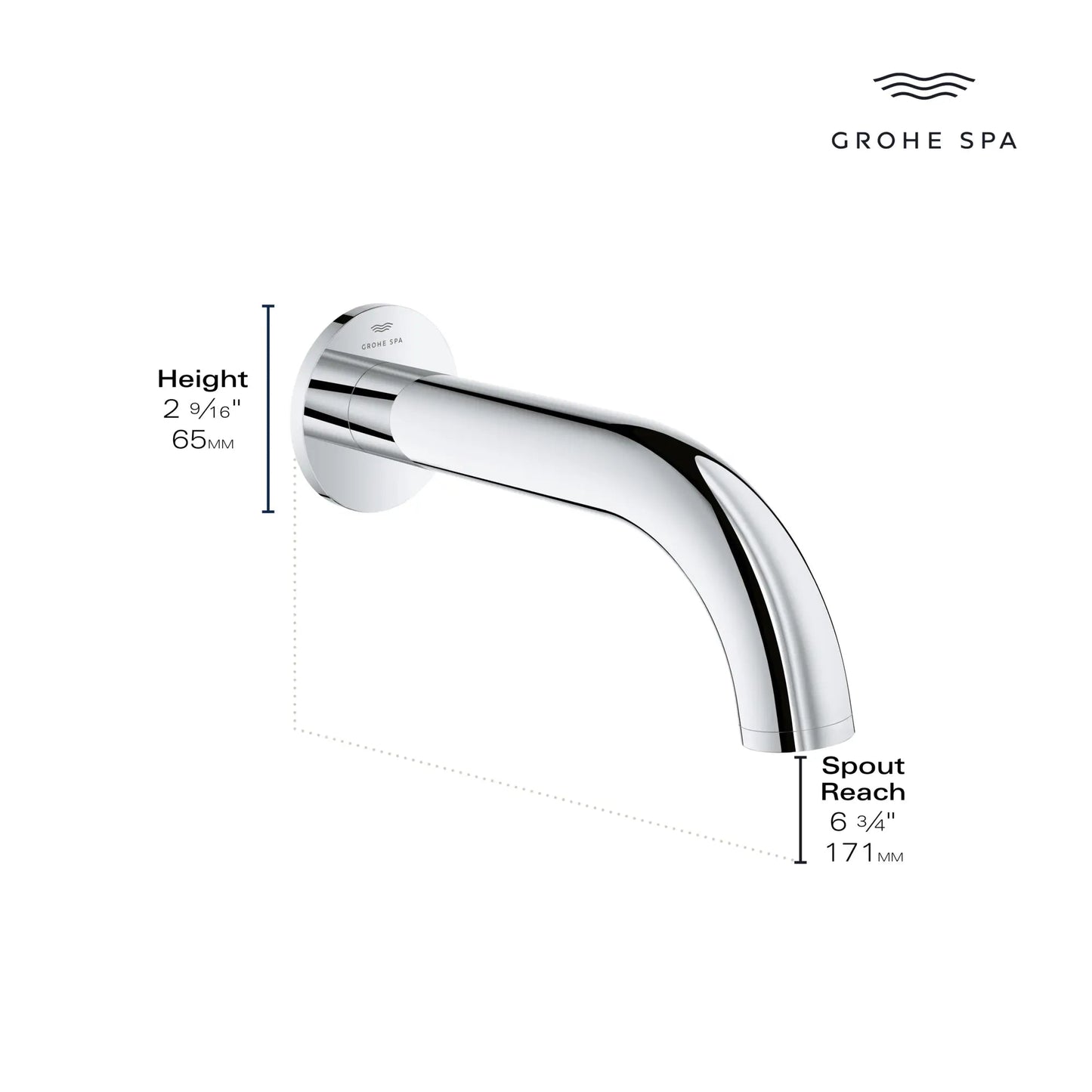 Grohe Atrio Hard Graphite Tub Spout