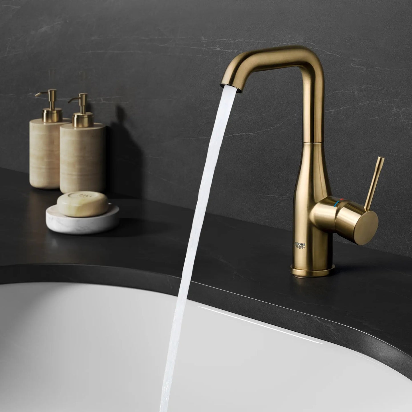 Grohe Essence 1.2 GPM Single Hole Single-Handle Brushed Cool Sunrise Faucet