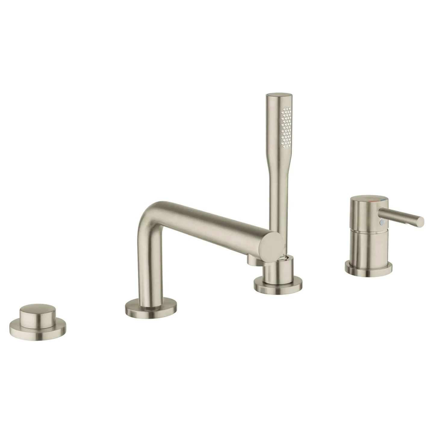 Grohe Essence 4-Hole Single-Handle Deck Mount Brushed Nickel Infinity Roman Tub Faucet With 1.75 GPM Hand Shower