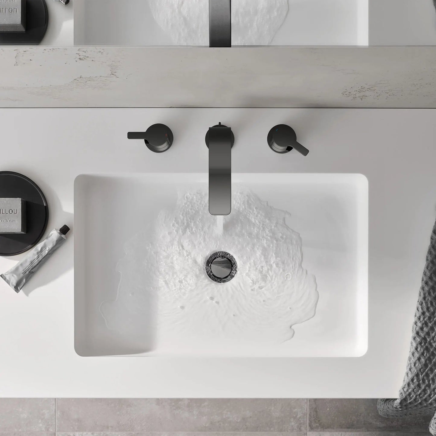 Grohe Lineare™ 20578A0A 8" Two-Handle 1.2 GPM Hard Graphite Widespread Faucet