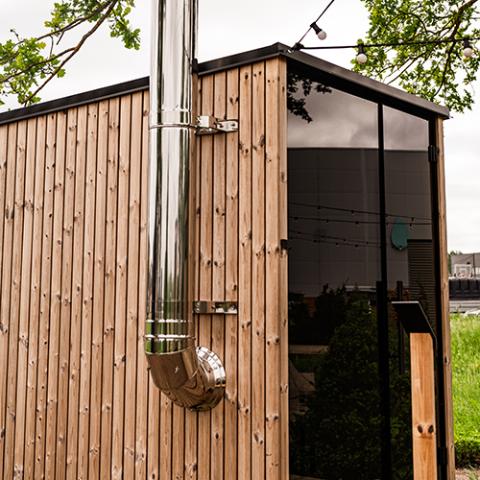 HUUM Thru-Wall Backside Connection Stainless Steel Chimney Kit