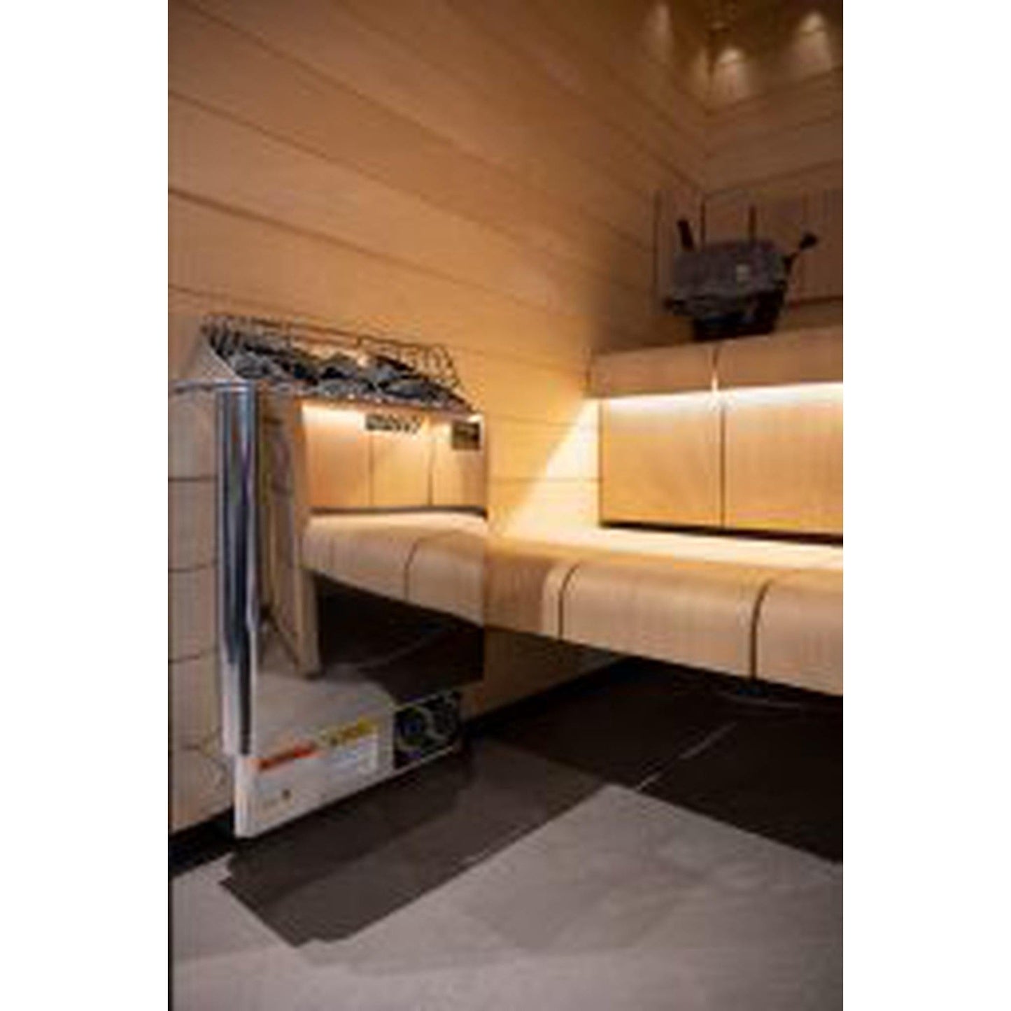 Harvia KIP45B 4.5 kW 240V 1PH Stainless Steel Wall Mounted Electric Sauna Heater With Built-in Time and Temperature Controls