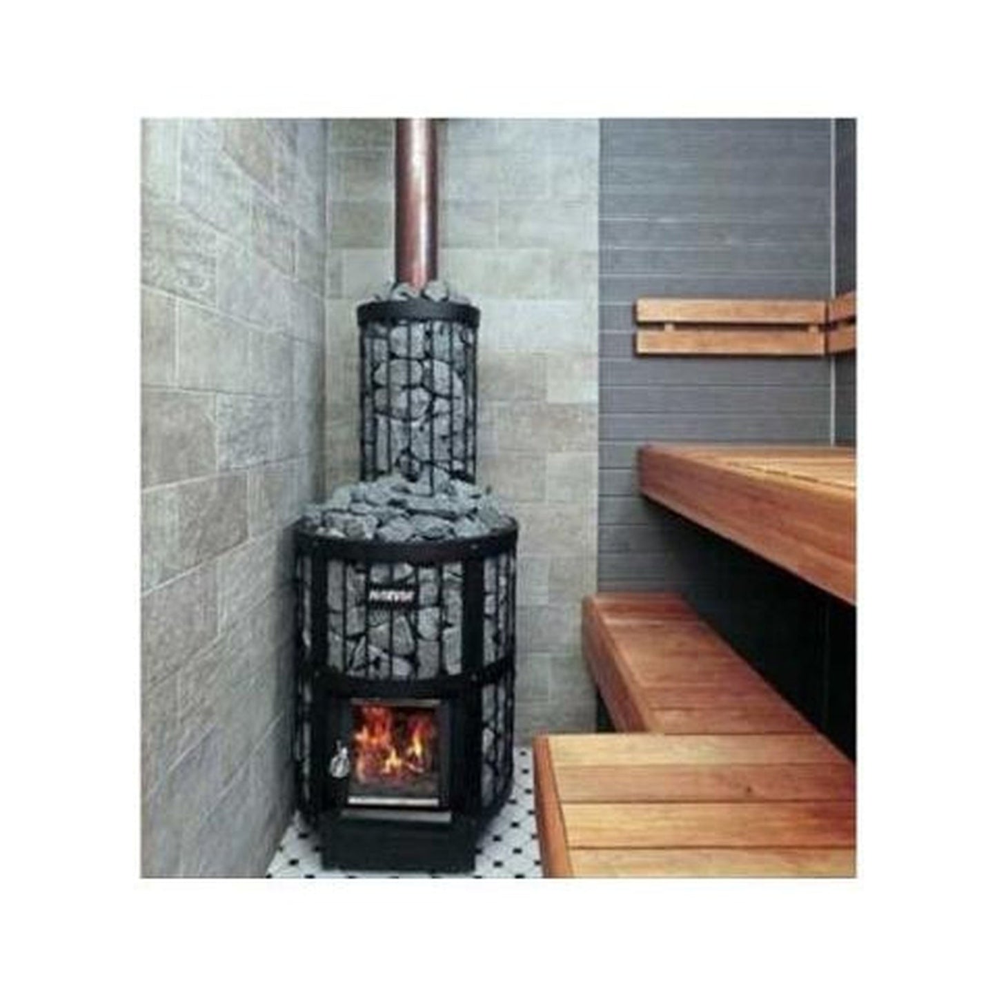 Harvia Legend 21 kW Black Wood-Burning Sauna Stove With Fire Chamber Extension