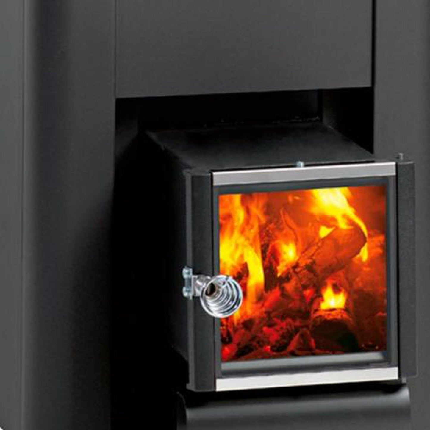 Harvia Pro Series 24.1 kW Black Stainless Steel Wood-Burning Sauna Stove With Exterior Feed