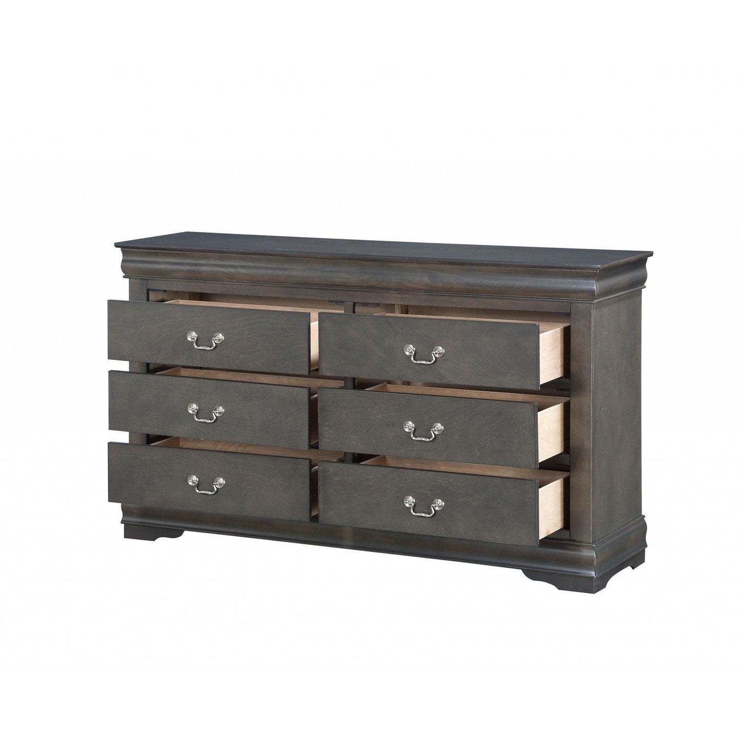 HomeRoots 15' x 57' x 33' Dark Gray Wood Dresser