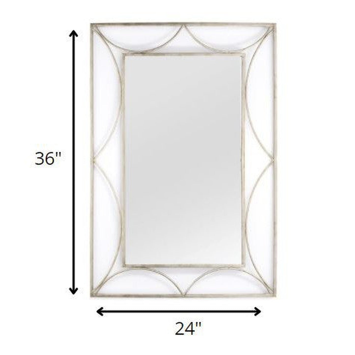 HomeRoots 24" x 0.05" x 36" Silver Simple And Elegant Wall Mirror
