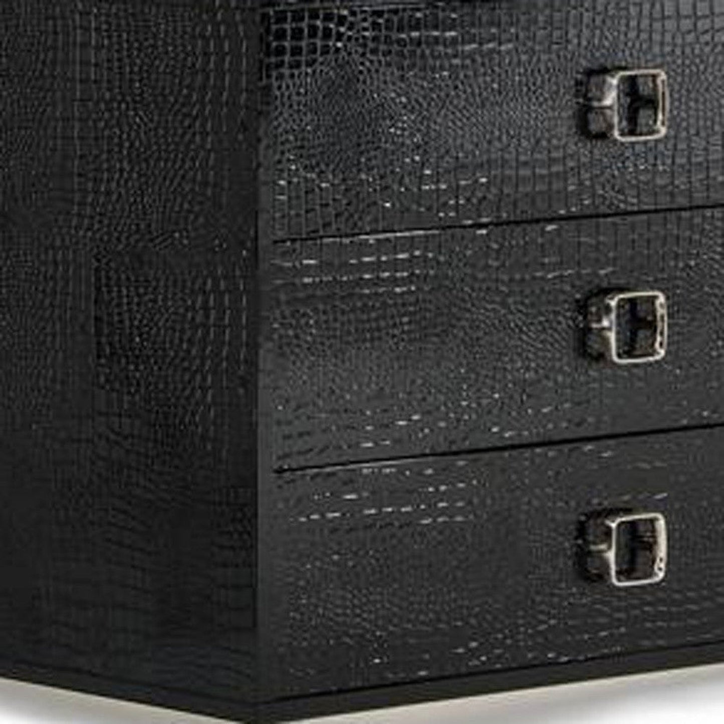 HomeRoots 26' Black Crocodile MDF Dresser