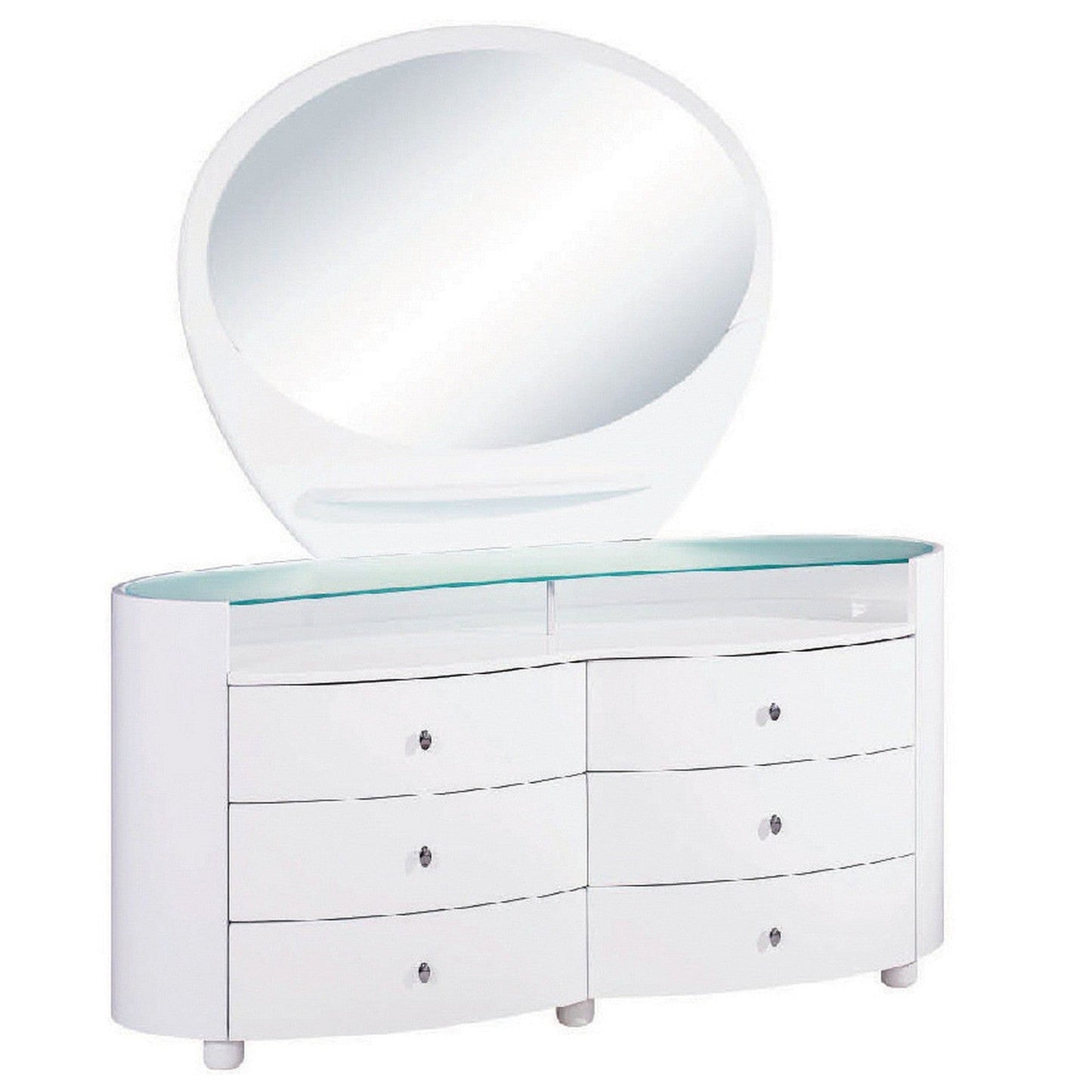 HomeRoots 31" Sophisticated Cabinet With High Gloss White Finish