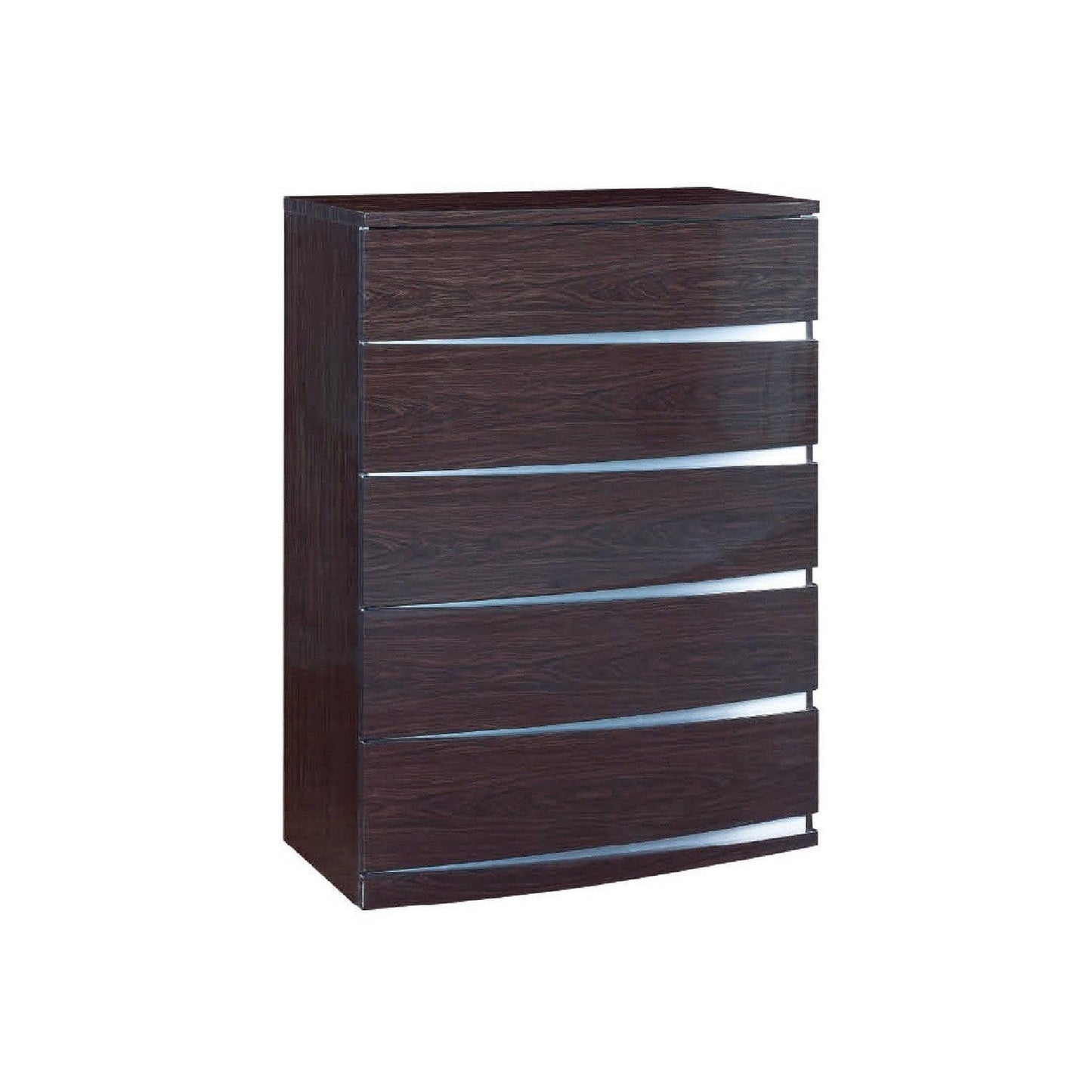 HomeRoots 32" Exquisite Wenge High Gloss Chest
