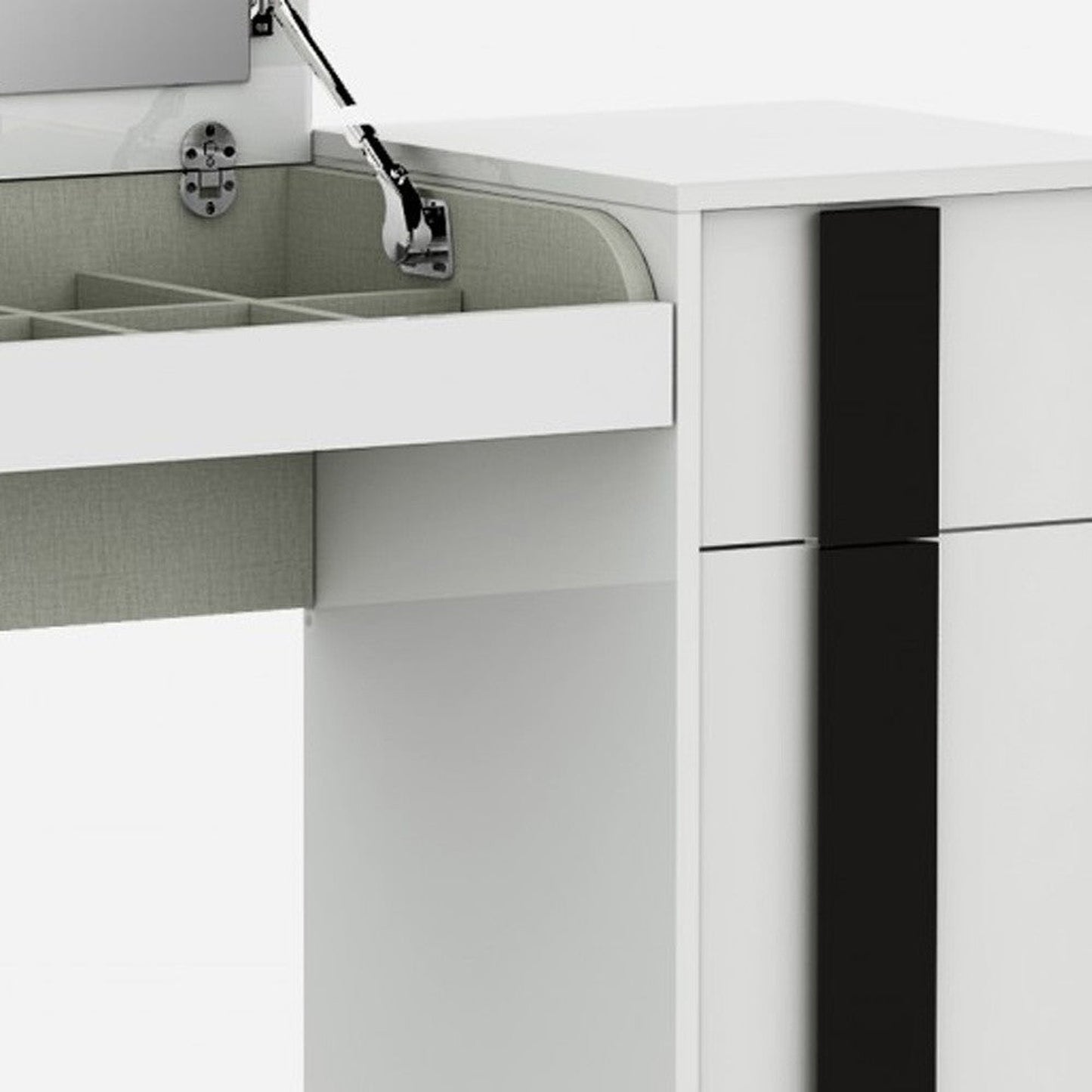 HomeRoots 39 x 17 x 30 White Iron Vanity Dresser
