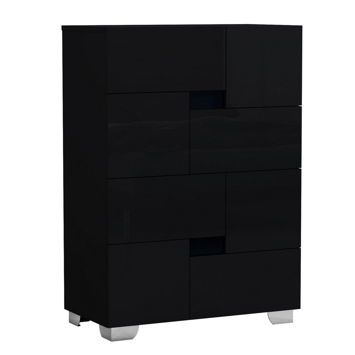 HomeRoots 44" Superb Wooden Chest With High Gloss Black Finish