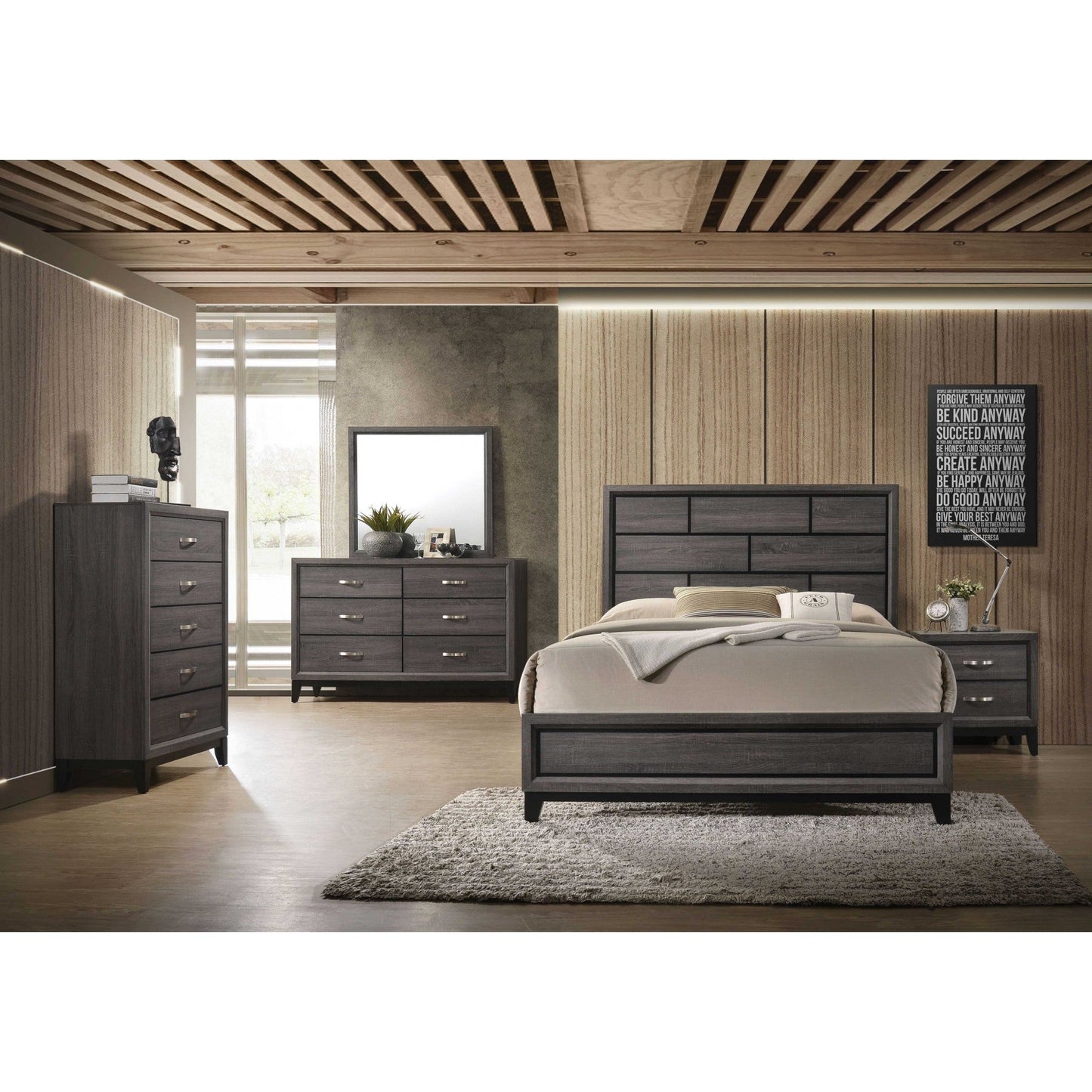 HomeRoots 58' x 16' x 37' Weathered Gray Dresser