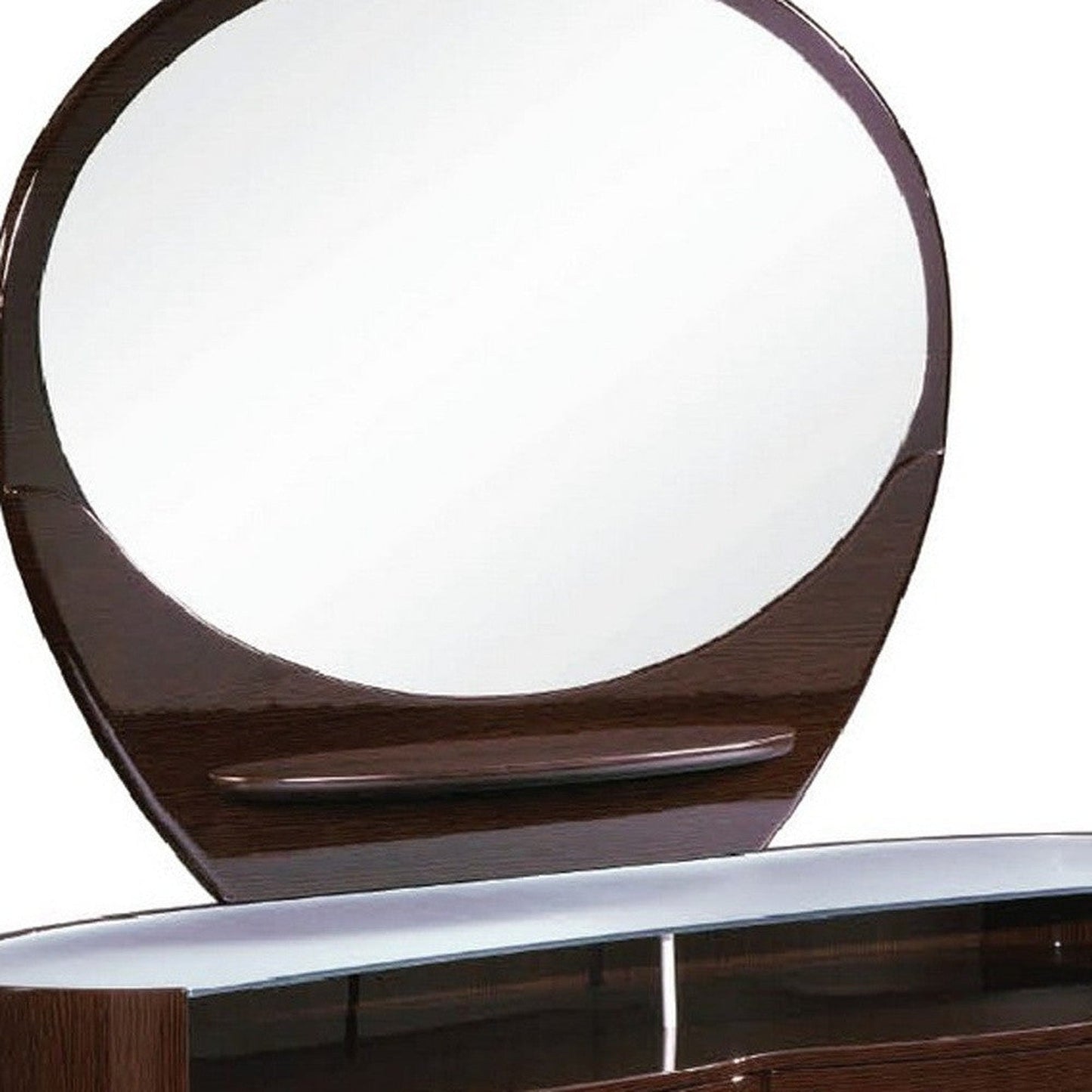 HomeRoots 63" x 22" x 32" Wenge Cabinet With Glossy Brown Finish