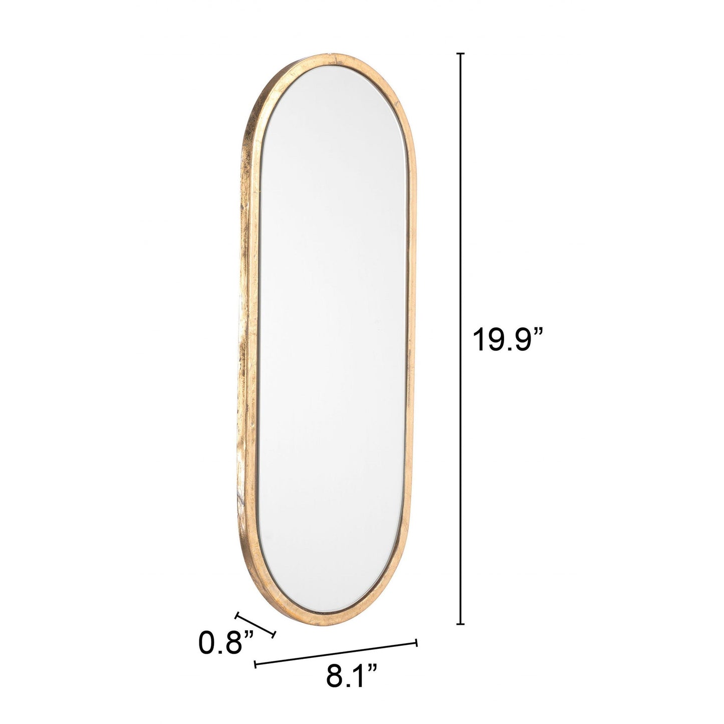 HomeRoots Antiqued Gold Oval Mirror