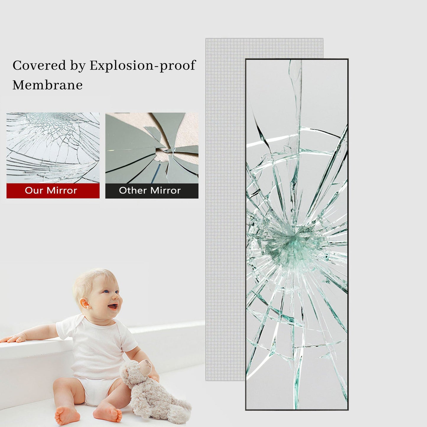 HomeRoots Black Aluminum Frame Mirror