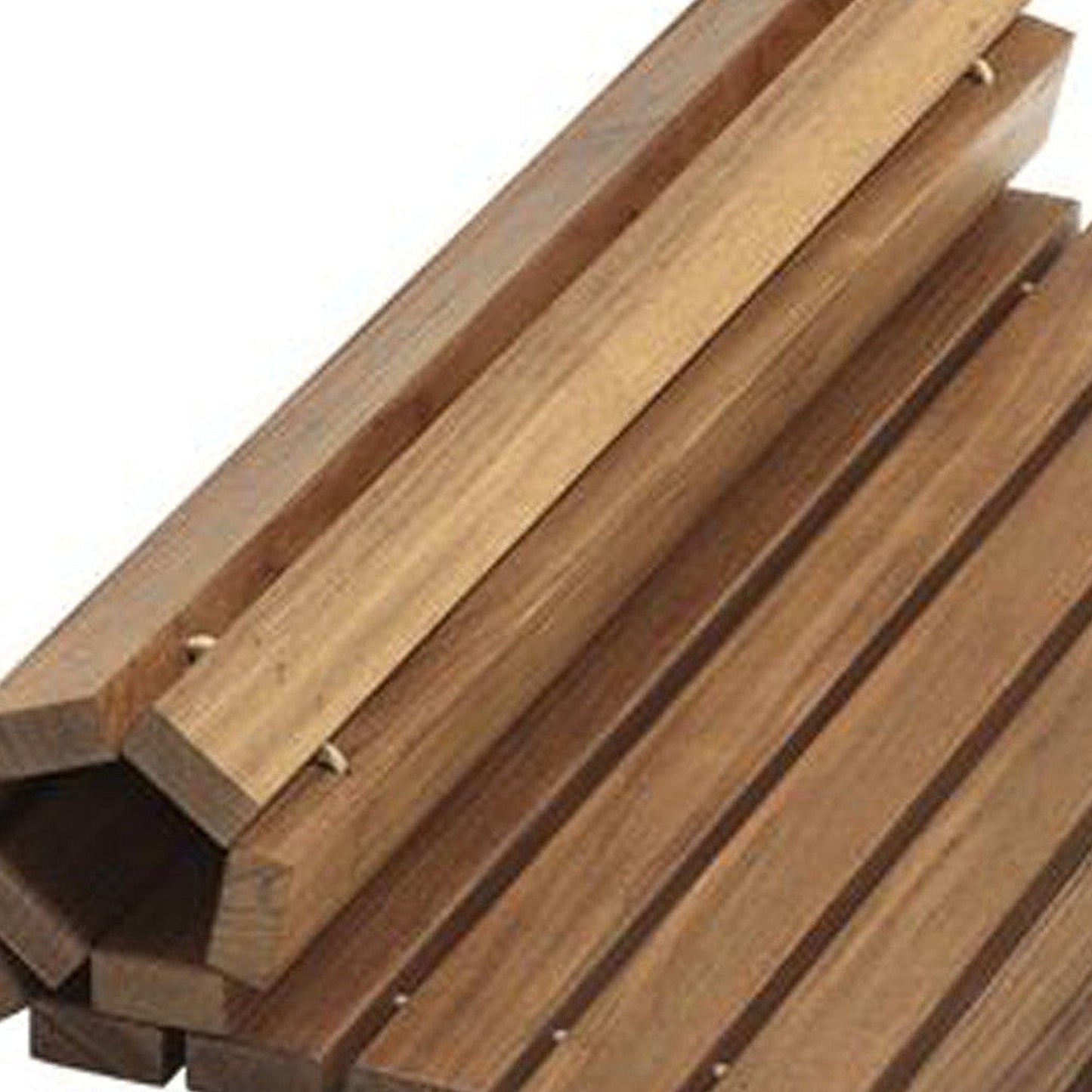 HomeRoots Designer Roll Up Genuine Teak 2" x 3" Mat