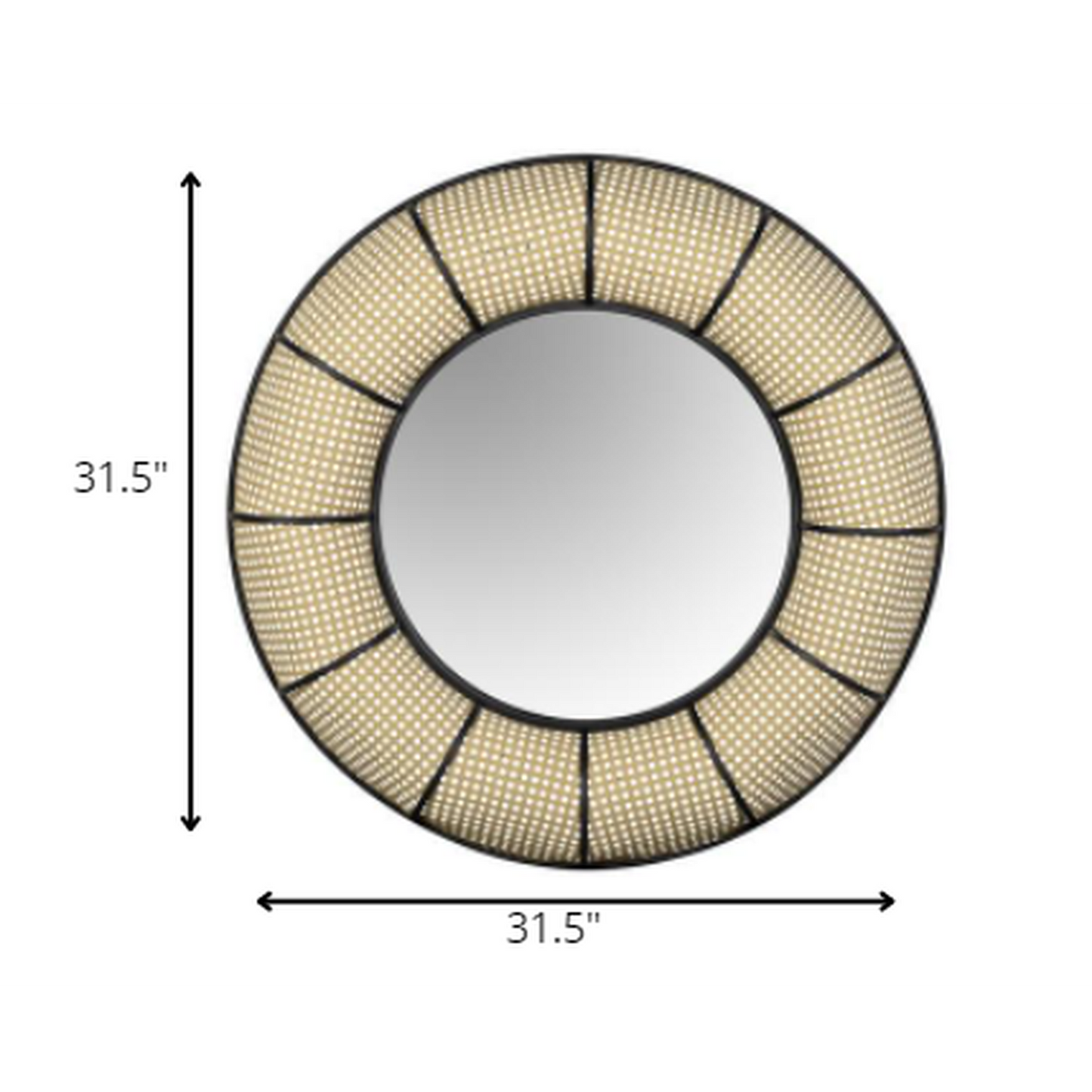 HomeRoots Farmhouse Style Round Wall Mirror