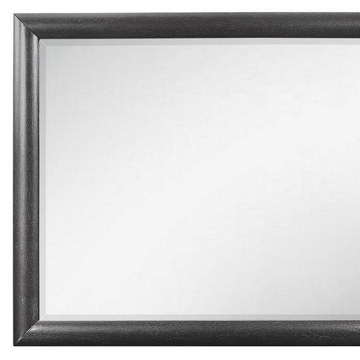 HomeRoots Grey Mirror with Rectangular Wood Trim