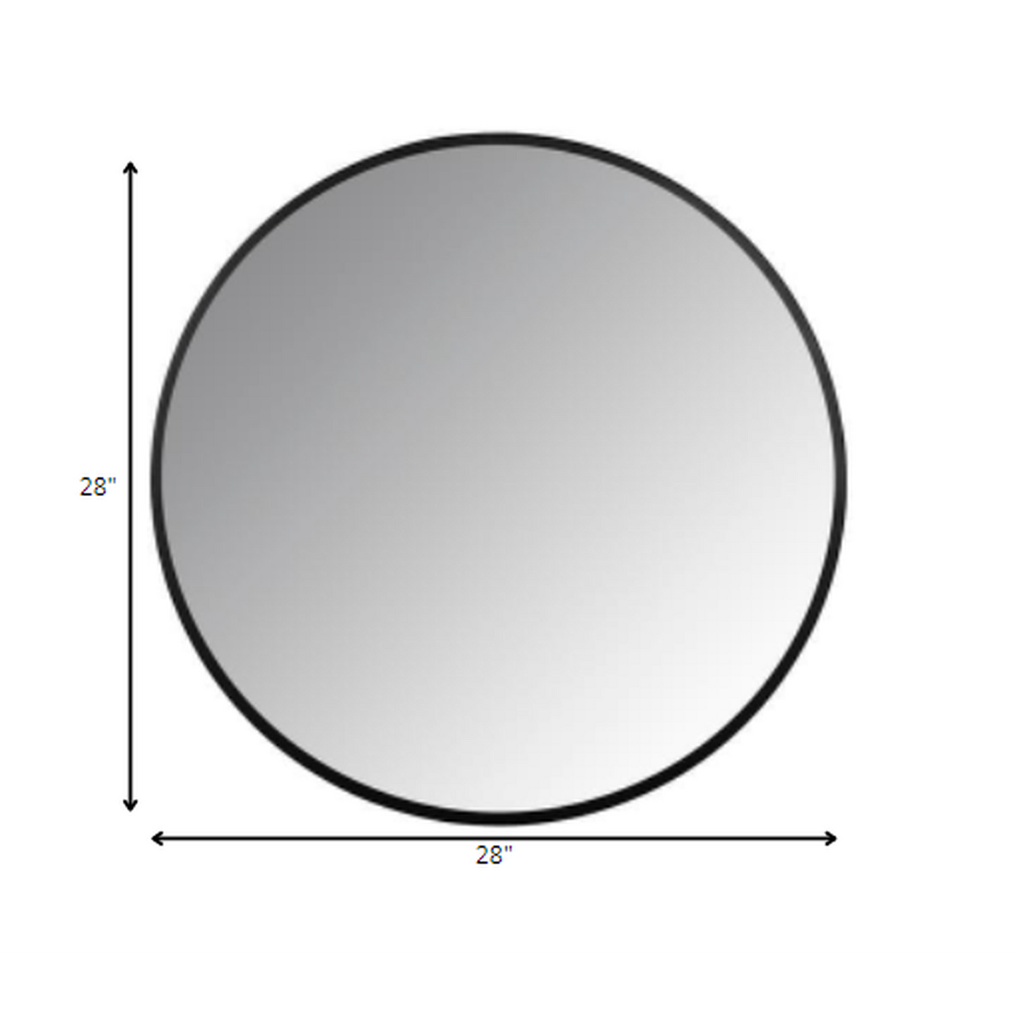 HomeRoots Minimalist Black Round Wall Mirror