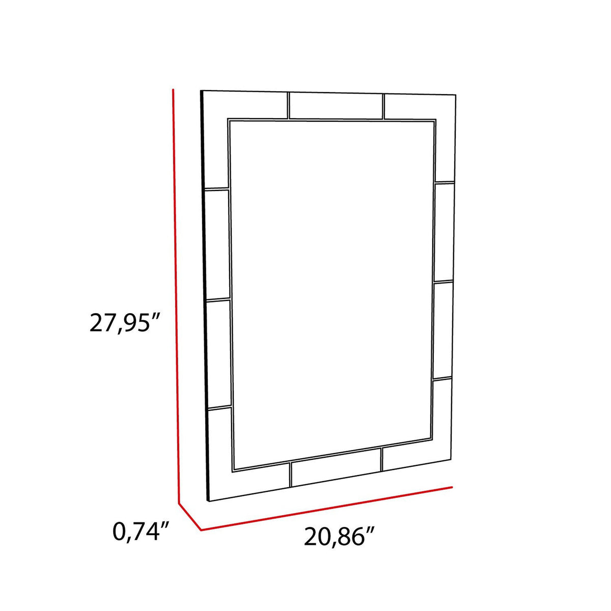 HomeRoots Modern Beveled Tile Design Wall Mirror
