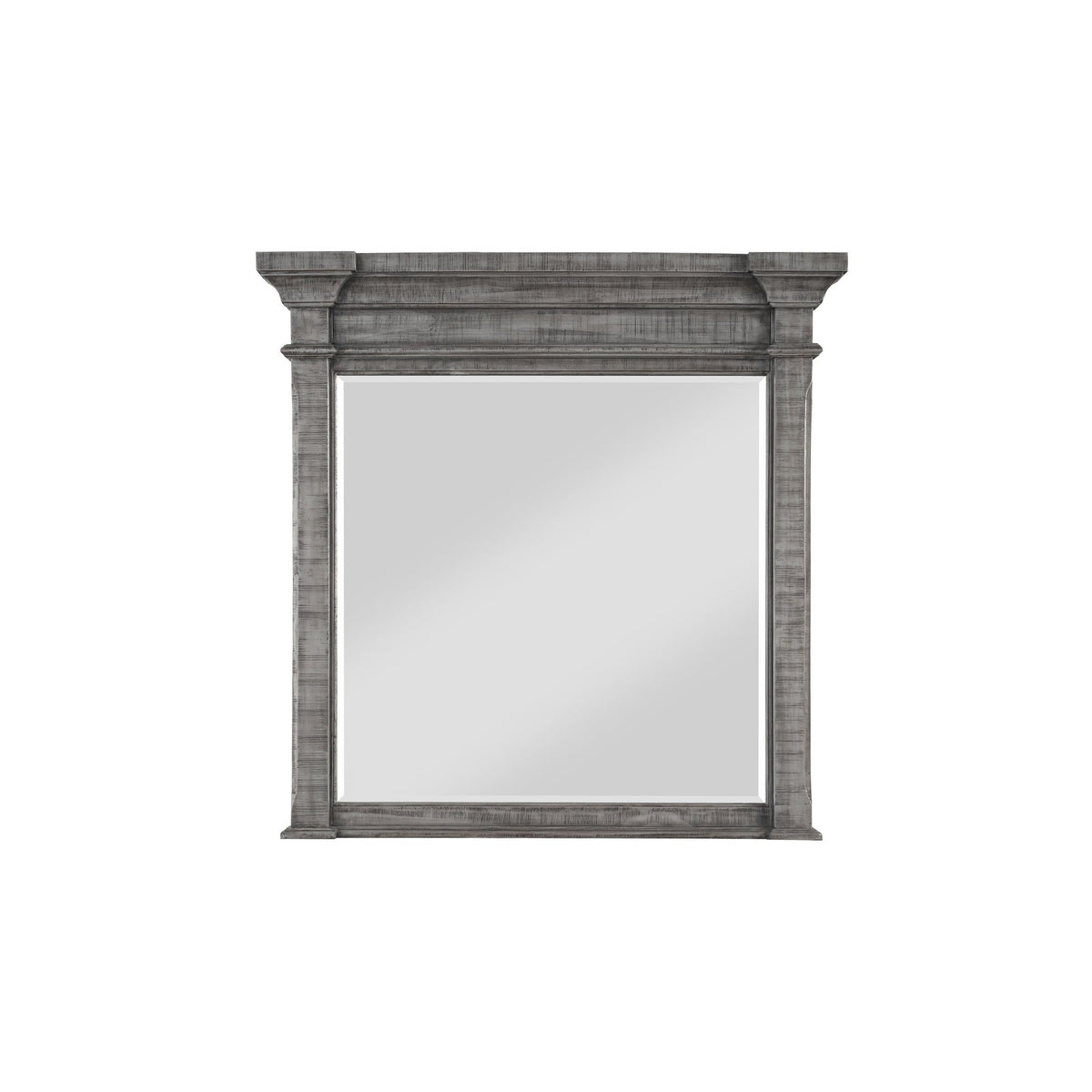 HomeRoots Molded Bevel Frame Wall Mirror in Weathered Wooden Finish