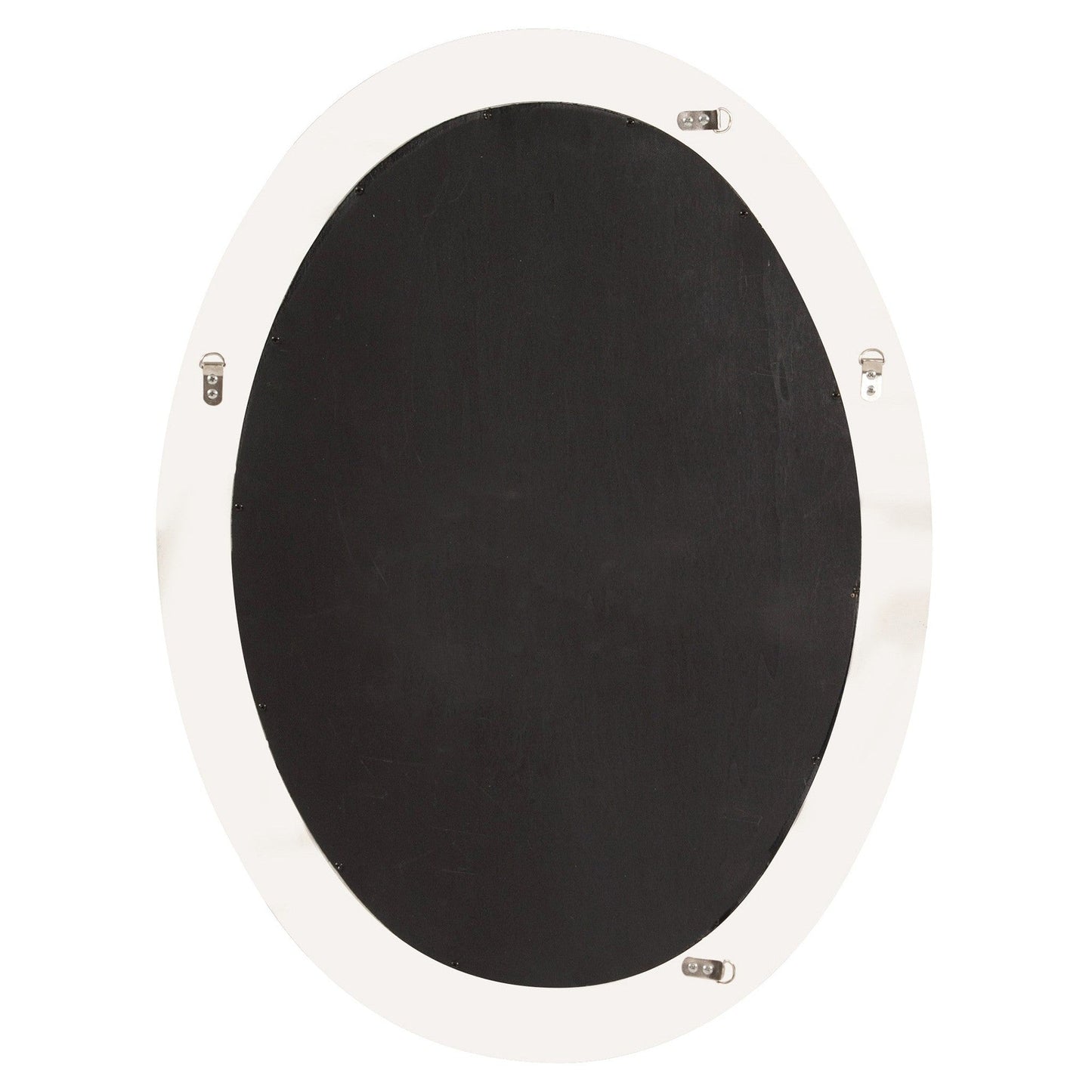 HomeRoots Oval Mirror In A Glossy White Wood Frame