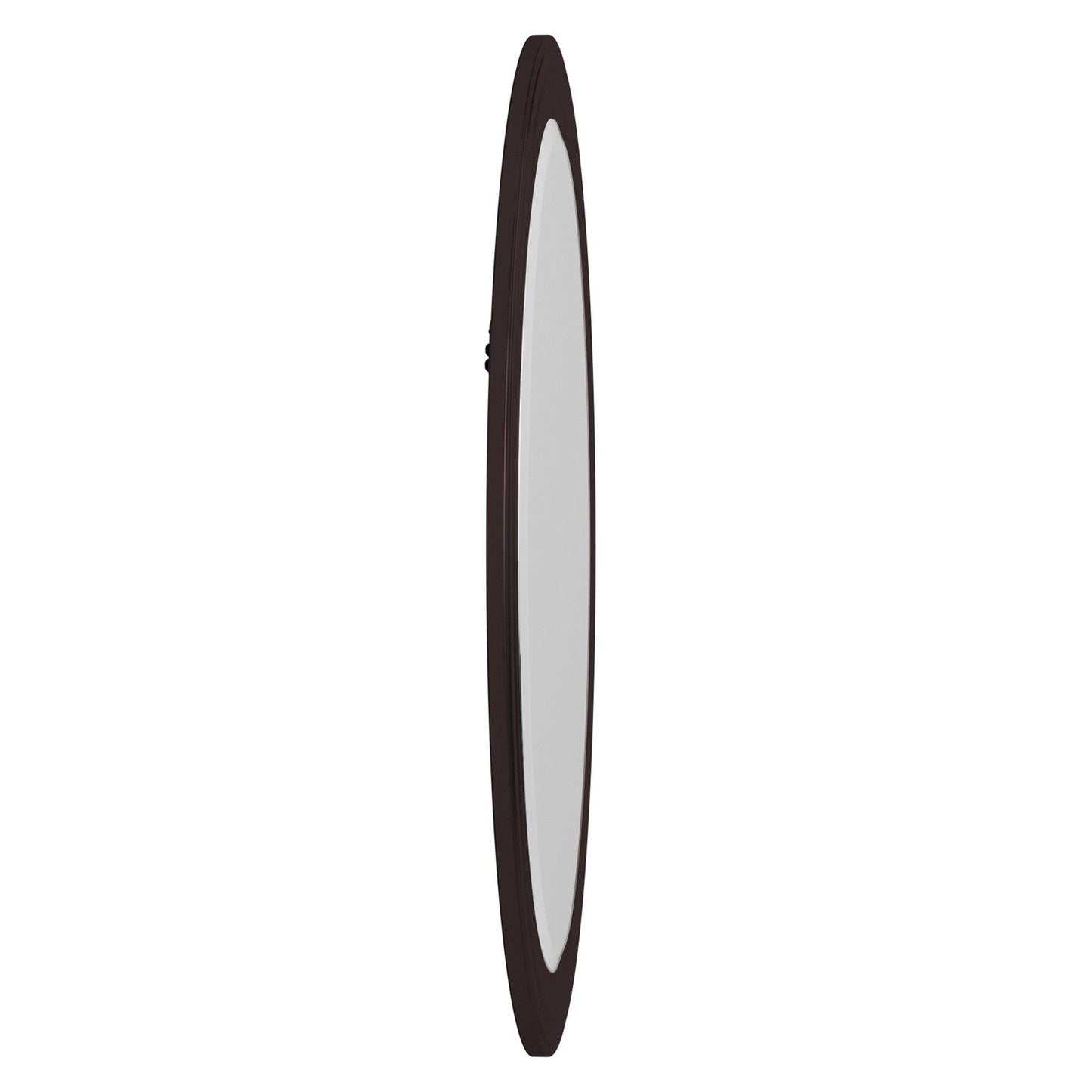 HomeRoots Oval Oil Rubbed Bronze Mirror with Wooden Grooves Frame