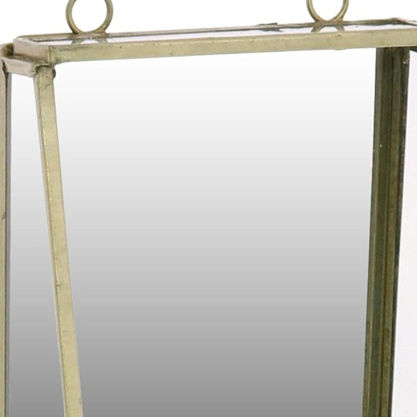 HomeRoots Petite Gold Metal Vanity Mirror with Shelf