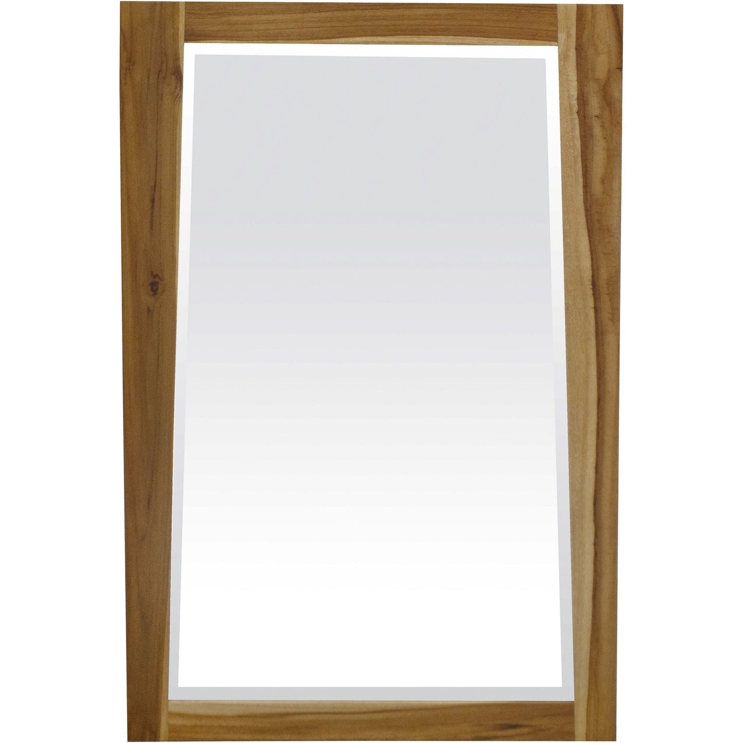 HomeRoots Solid Teak Wall Mirror in Natural Finish